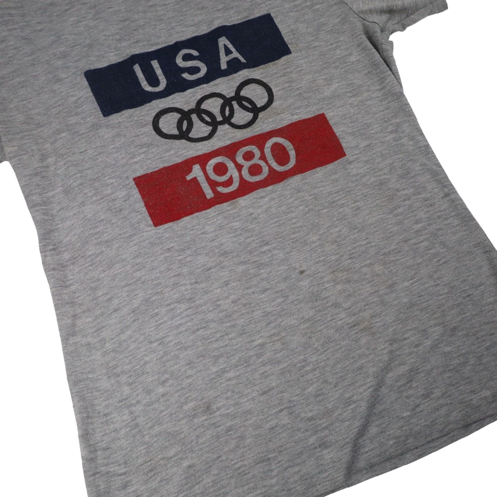 Vintage VINTAGE Levis 1980 USA Olympics Graphic T Shirt Shirt Men M Gray 1980s Mens Size US M / EU 48-50 / 2 - 3 Thumbnail