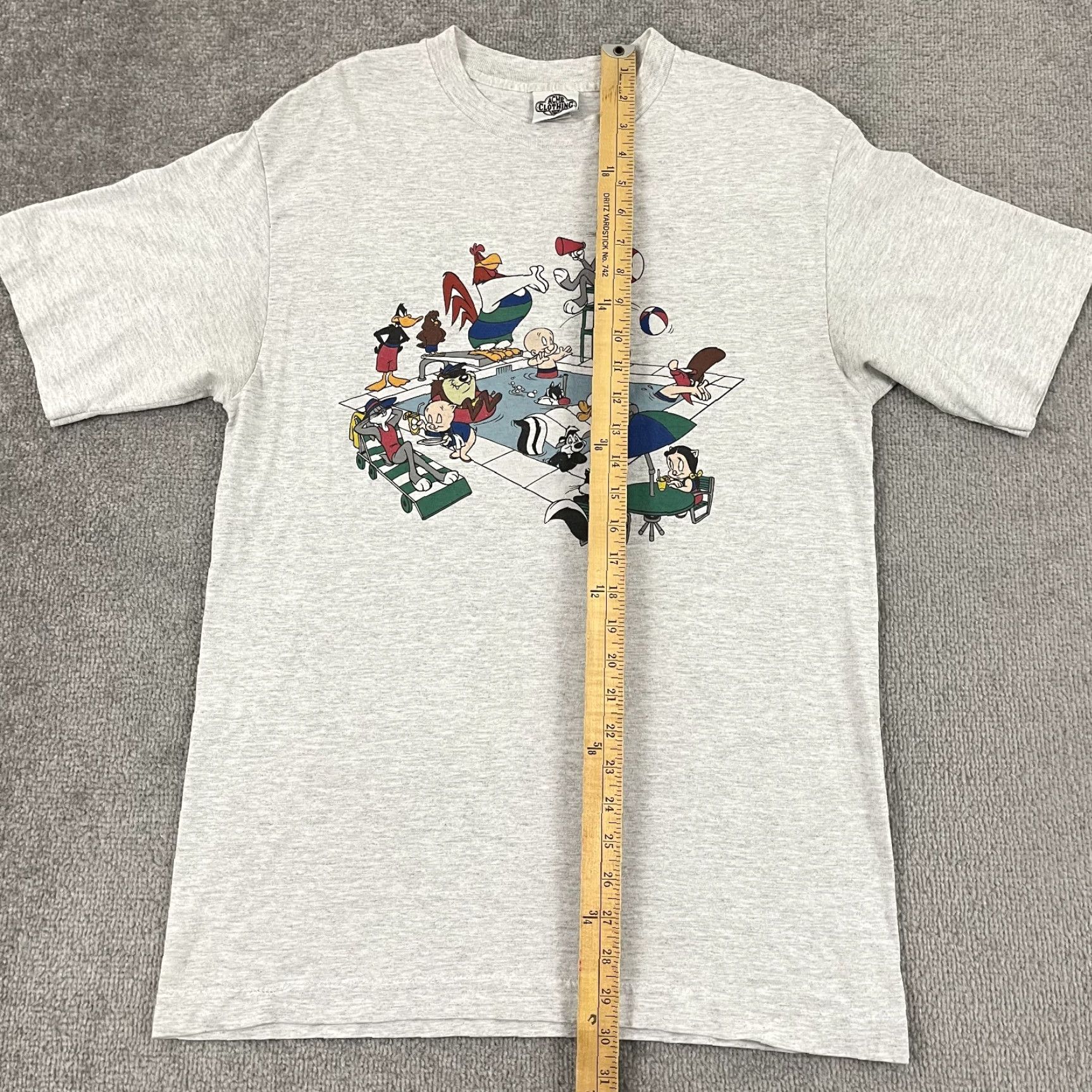 Vintage VINTAGE Acme Looney Tunes Graphic Shirt Adult Large Gray Crew Neck 90s Bugs Taz Mens Size US L / EU 52-54 / 3 - 5 Thumbnail
