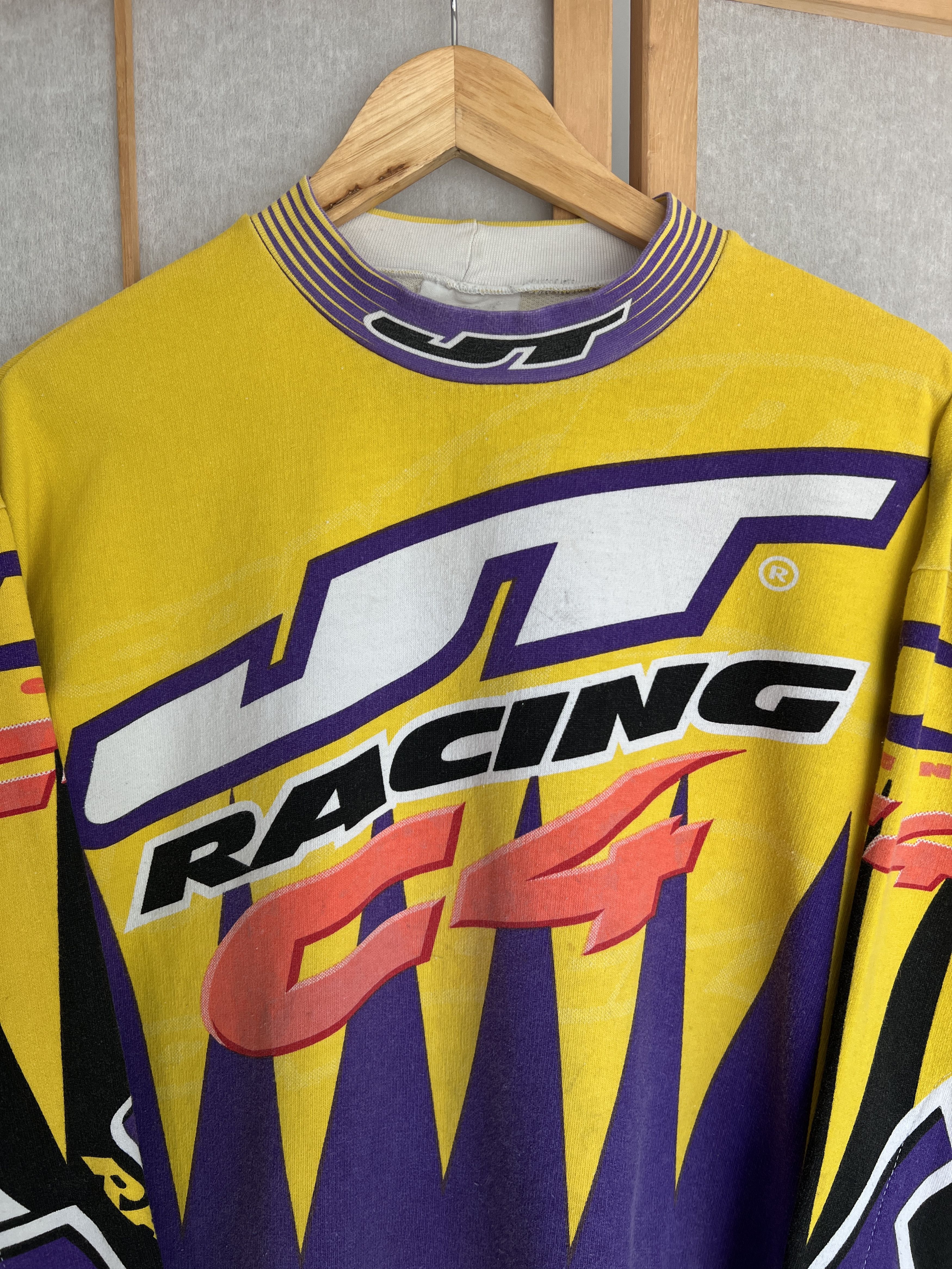 Vintage Rare JT Racing C4 vintage 90s sweatshirt jersey baggy boxy Size US L / EU 52-54 / 3 - 2 Thumbnail