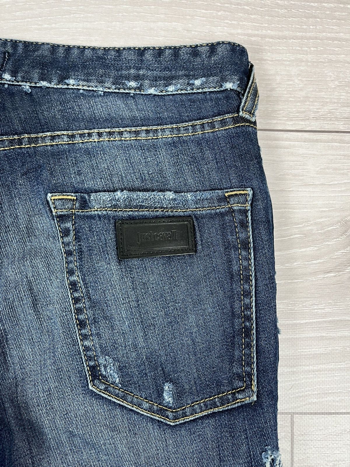 Just Cavalli Just Cavalli Italy Blue Denim Distressed Slim Jeans Pants Size US 34 / EU 50 - 16 Thumbnail