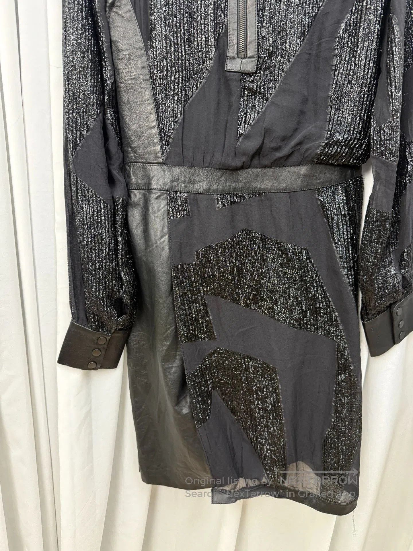 Helmut Lang Helmut Lang Patchwork Leather Shiny Dress. Size M / US 6-8 / IT 42-44 - 9 Thumbnail