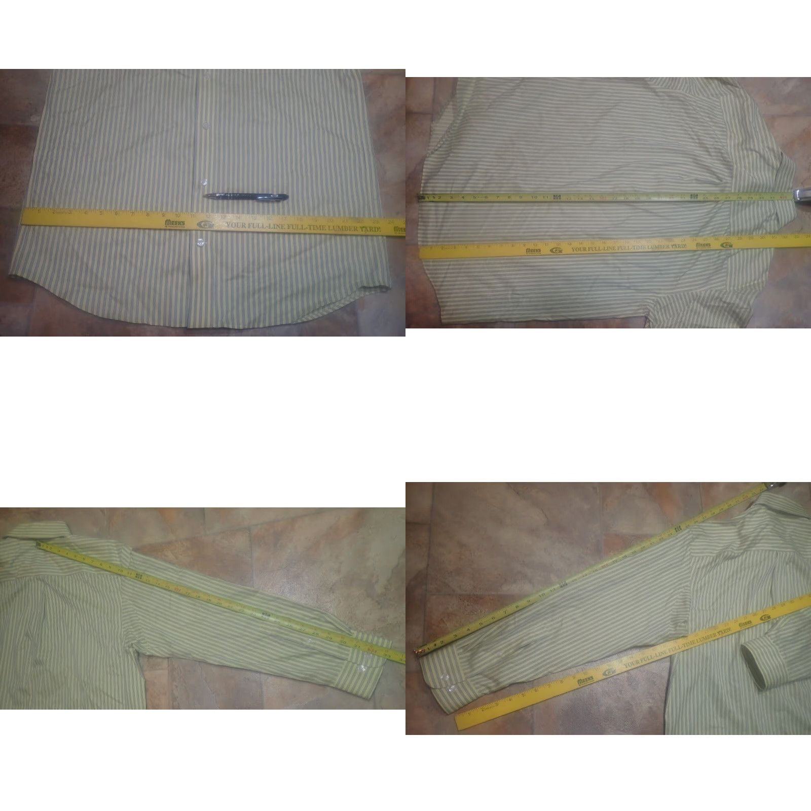 Vintage Duluth Trading Men's Wrinkle Fighter Button-Up Shirt, Relaxed Fit, Yellow Stripe, Size M, Casual/Business, Long Sleeve, Cotton, Pocket, Modern, Mens Size US M / EU 48-50 / 2 - 8 Thumbnail