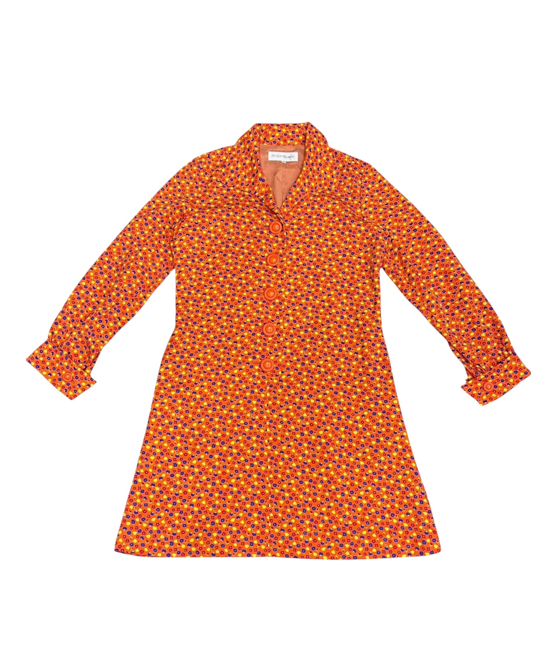 Yves Saint Laurent 🔥Vintage Yves Saint Laurent Floral Half Button Dress Japan Size M / US 6-8 / IT 42-44 - 1 Thumbnail