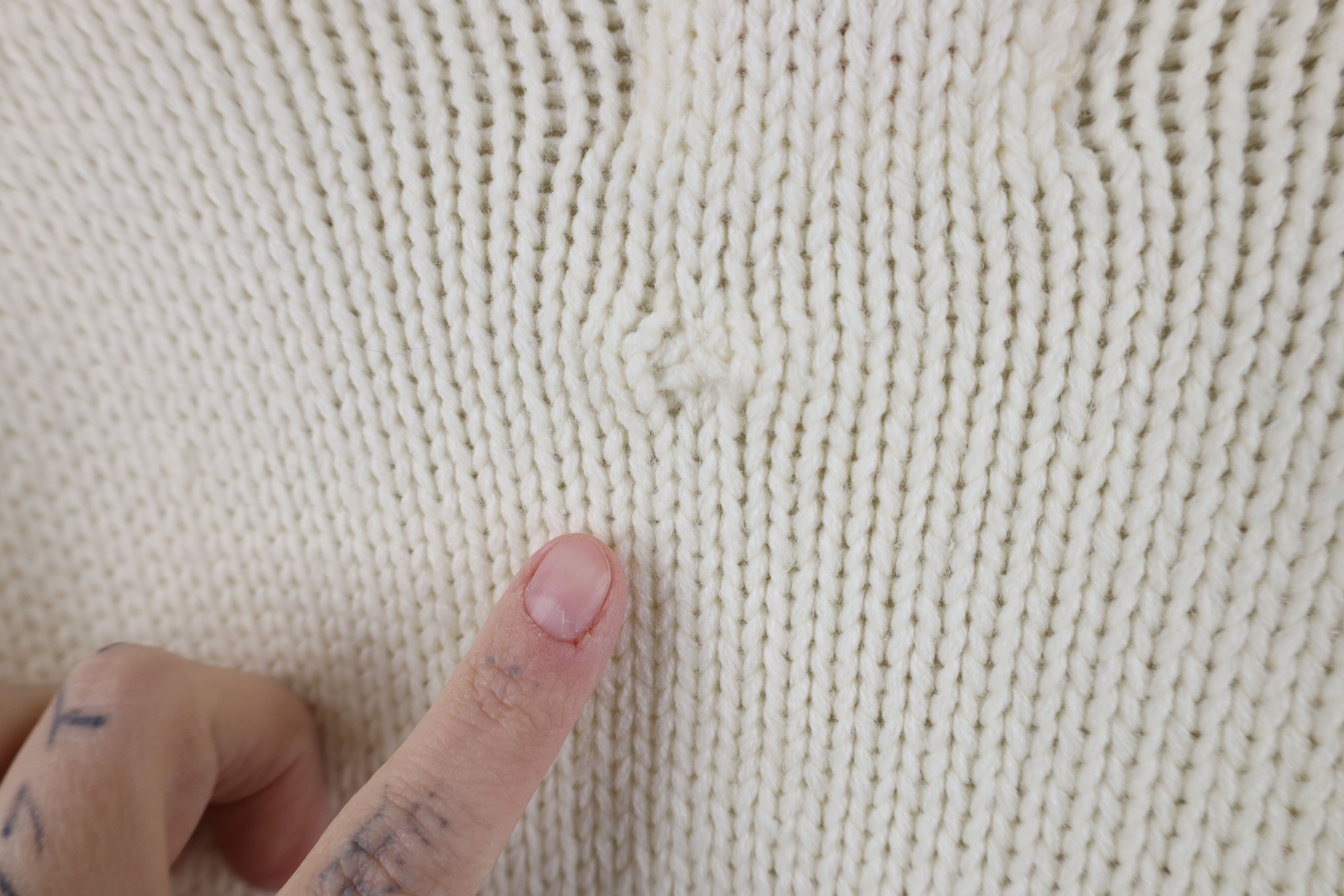 Vintage Vintage 70s Dapper Ribbed Knit Shawl Cardigan Sweater Cream Size US L / EU 52-54 / 3 - 12 Thumbnail