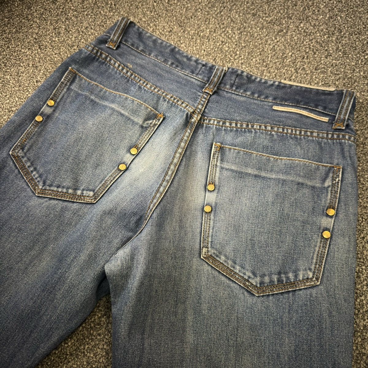 Dolce & Gabbana Dolce & Gabbana 2000 Blue Denim Studded Jeans Streetwear Size US 33 - 6 Thumbnail