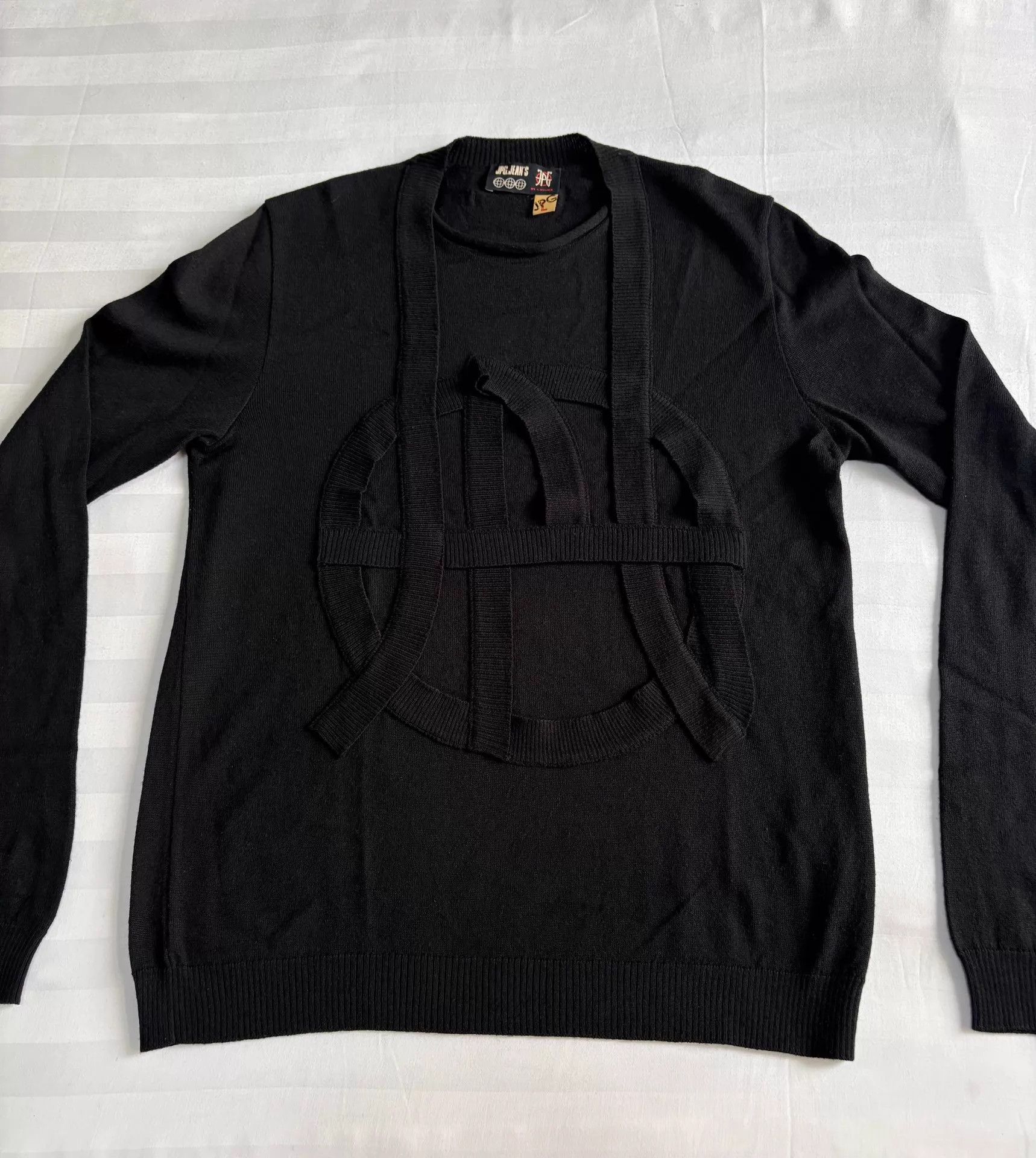 Jean Paul Gaultier JPG Vintage Knit Top Patchwork Classic Logo L Size US L / EU 52-54 / 3 - 3 Thumbnail