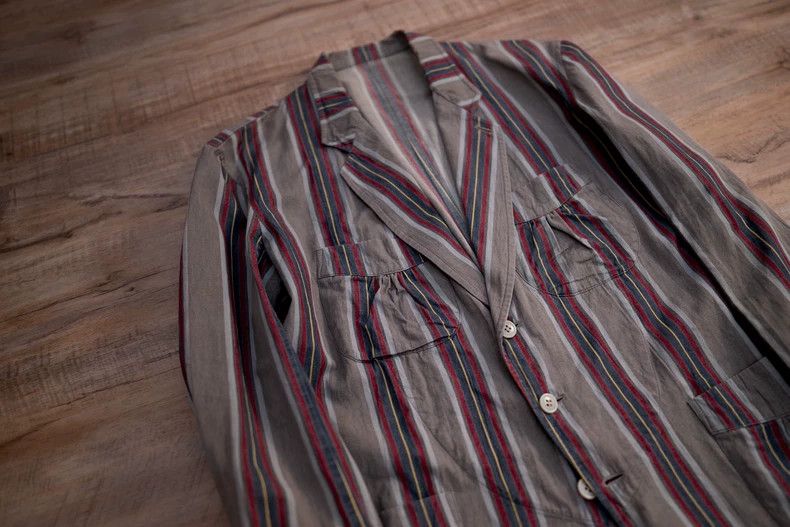 Yohji Yamamoto Yohji Yamamoto Washed cotton color-block striped four-pocke Size US M / EU 48-50 / 2 - 2 Thumbnail