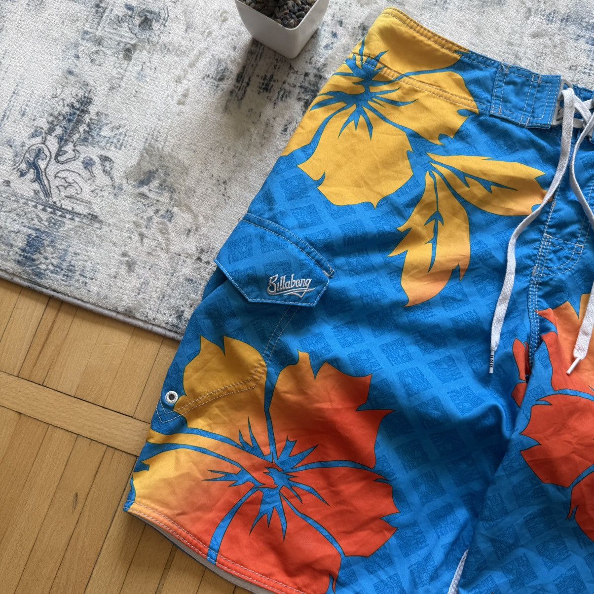 Billabong 📌 Vintage Y2K Billabong Surfing Monogram Shorts Size US 34 / EU 50 - 3 Thumbnail