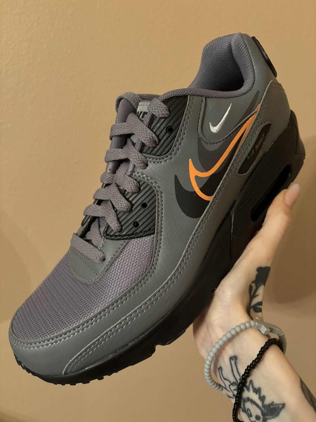 Nike × Vintage Air Max 90 Next Nature GS Multi-Swoosh - Smoke Grey Mandarin Size US 7 / EU 40 - 1 Thumbnail