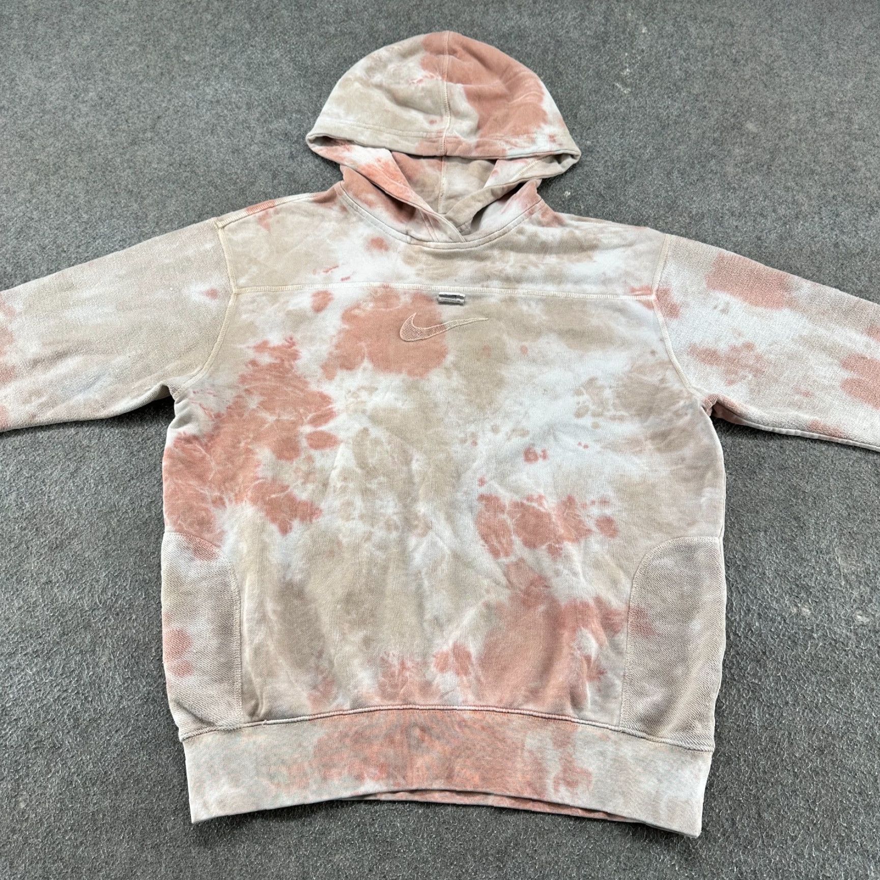 Nike Nike Hoodie Womens S Pullover Tie Activewear Multicolor Pink Beige Tye Dye Overdyed NSW Swoosh Women Size S / US 4 / IT 40 - 3 Thumbnail