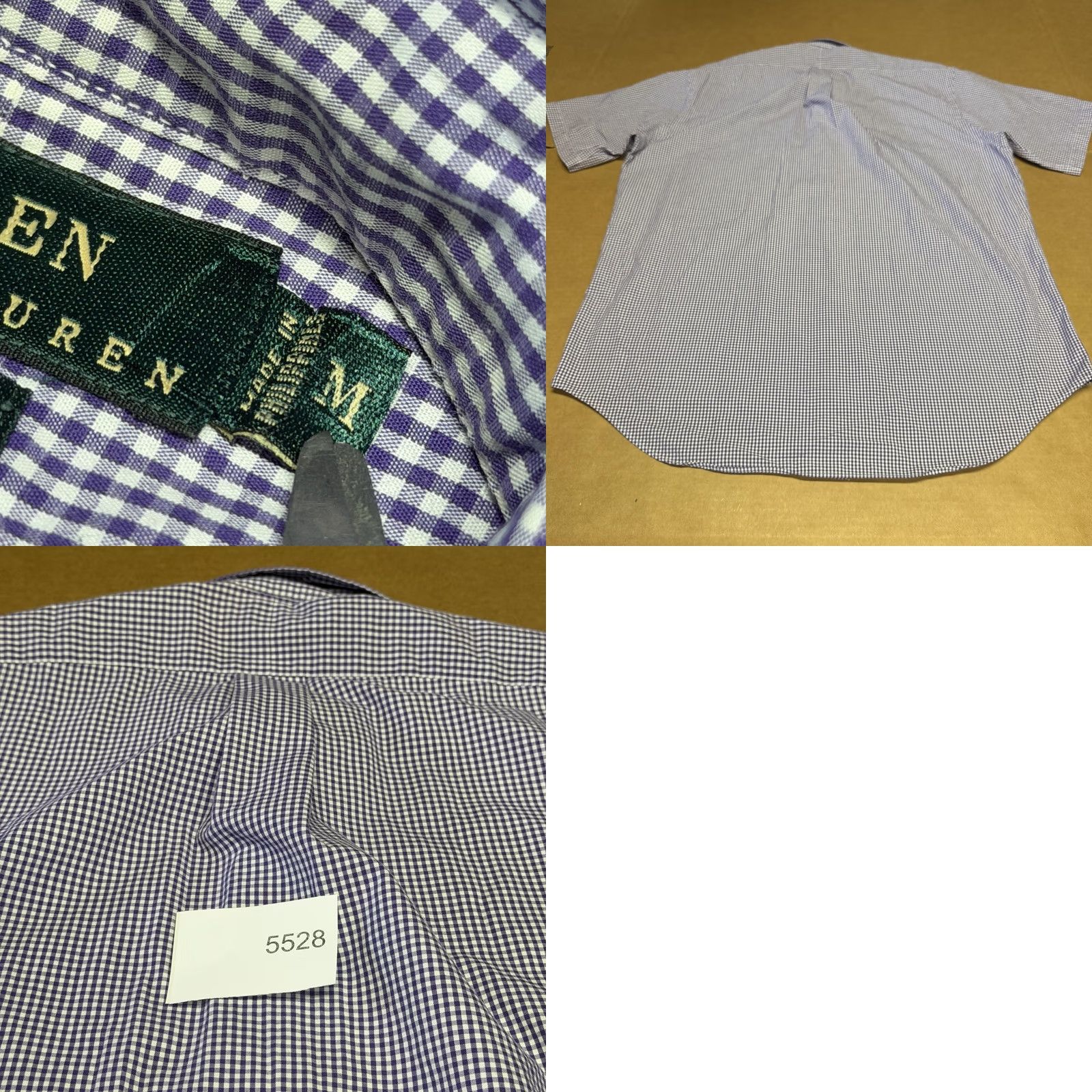 Ralph Lauren Lauren Ralph Lauren Shirt Mens Medium Purple Check Short Sleeve Button Down Size US M / EU 48-50 / 2 - 8 Thumbnail
