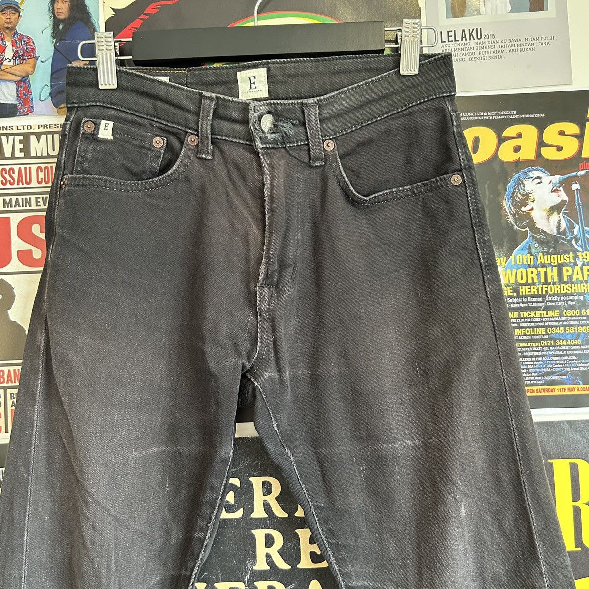 Edwin Vintage Edwin E Standard Distressed Faded Black Denim Size US 28 / EU 44 - 2 Thumbnail