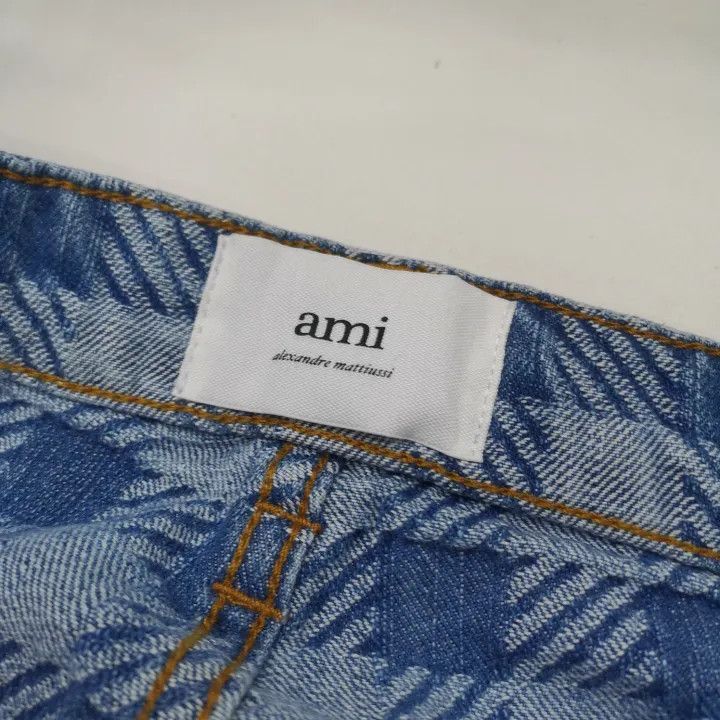 AMI AMIPARIS SS23 Plaid Straight Leg Jeans for Men -2507 Size US 30 / EU 46 - 3 Thumbnail