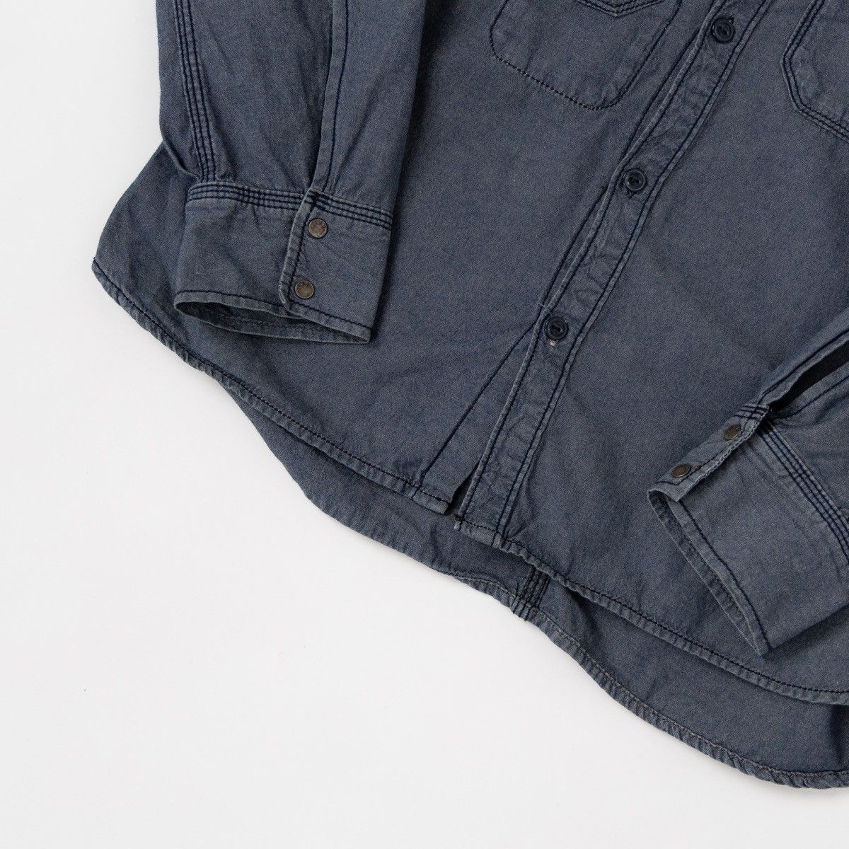 Diesel Diesel Gray Blue Button Up Denim Jean Shirt Casual Workwear Size US L / EU 52-54 / 3 - 4 Thumbnail