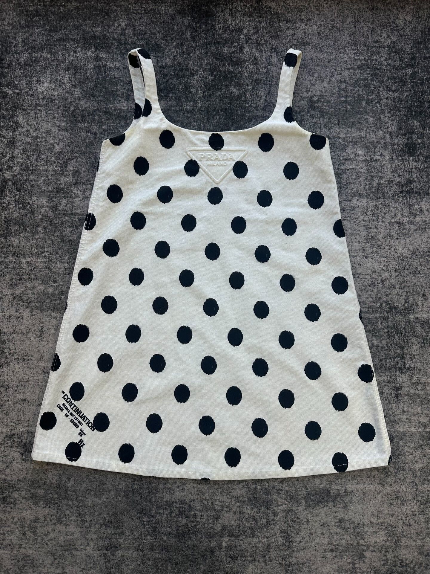 Prada prada embossed logo polka dot denim dress Size M / US 6-8 / IT 42-44 - 1 Thumbnail