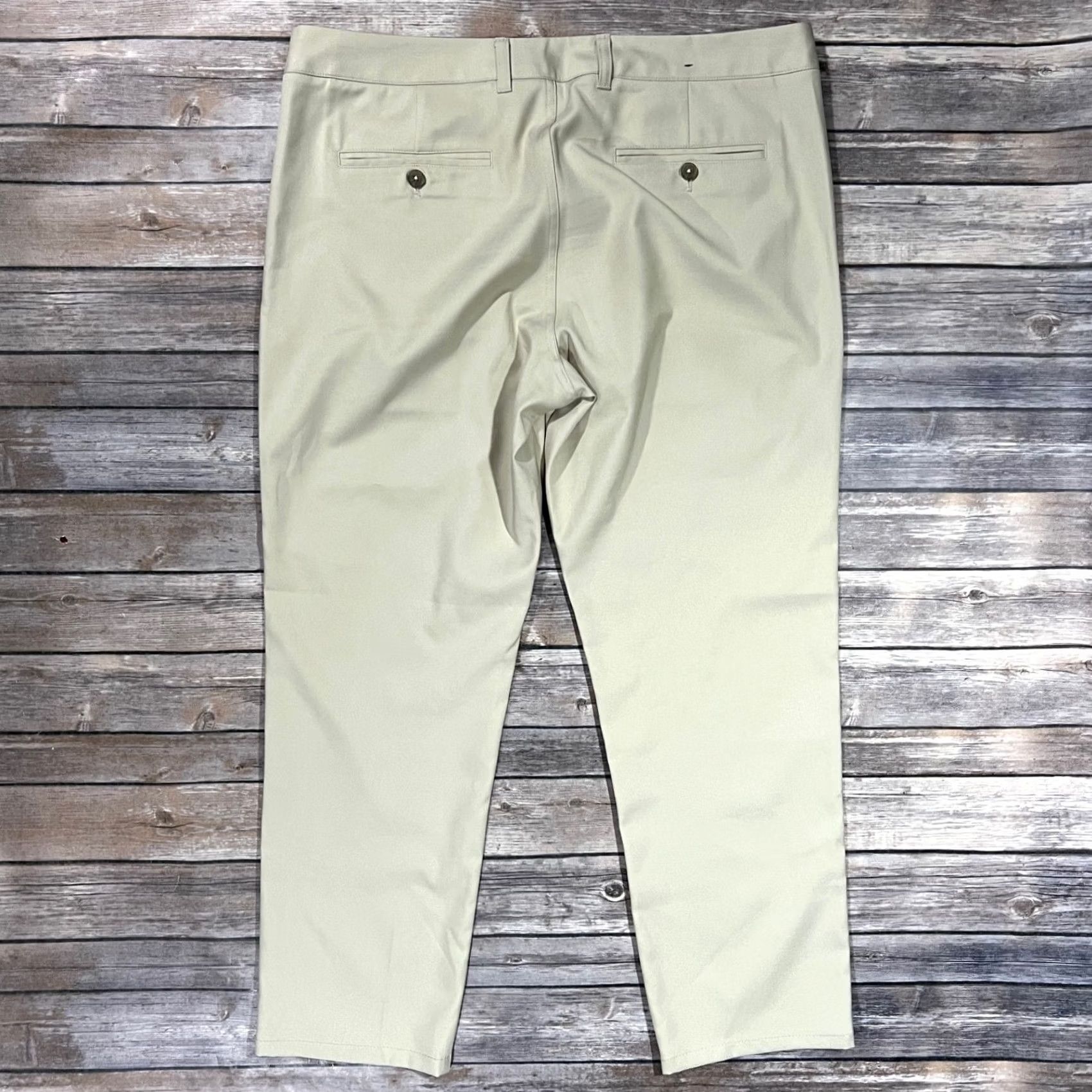 Mizzen+Main Mizzen & Main Baron Pants Mens 36x28 Beige Trim Fit Stretch Performance Chino Size US 36 / EU 52 - 2 Thumbnail