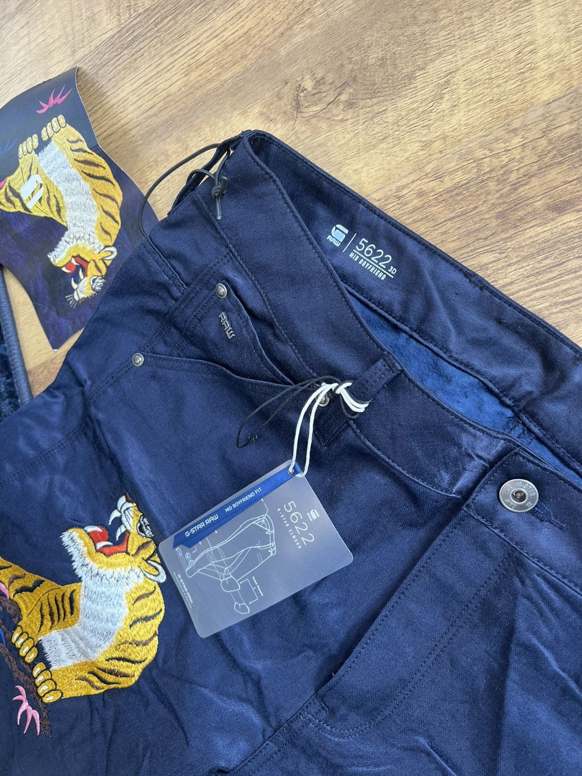 G-Star G Star RAW 5622 3D Mid Boyfriend Color Jeans Dark blue tiger Size 31" - 3 Thumbnail