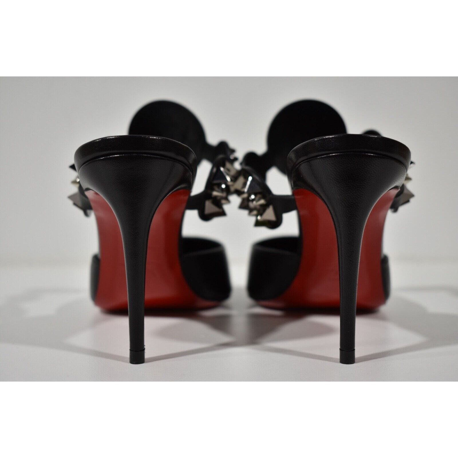 Christian Louboutin Miss Goldora 85 Black Backless Sandal Mule Heel Pump 37.5 Size US 7.5 / IT 37.5 - 11 Thumbnail