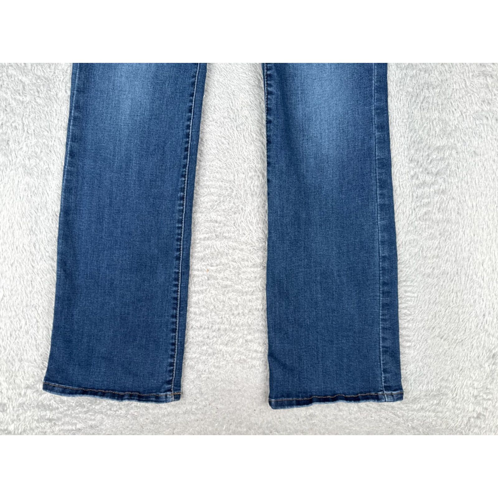 Vintage Maurices Jeans Womens 28x30 Blue Denim Mid Rise 28 30 5-Pocket Distressed Flared Bootcut Cotton Blend USA Size 34" / US 12 / IT 48 - 2 Thumbnail
