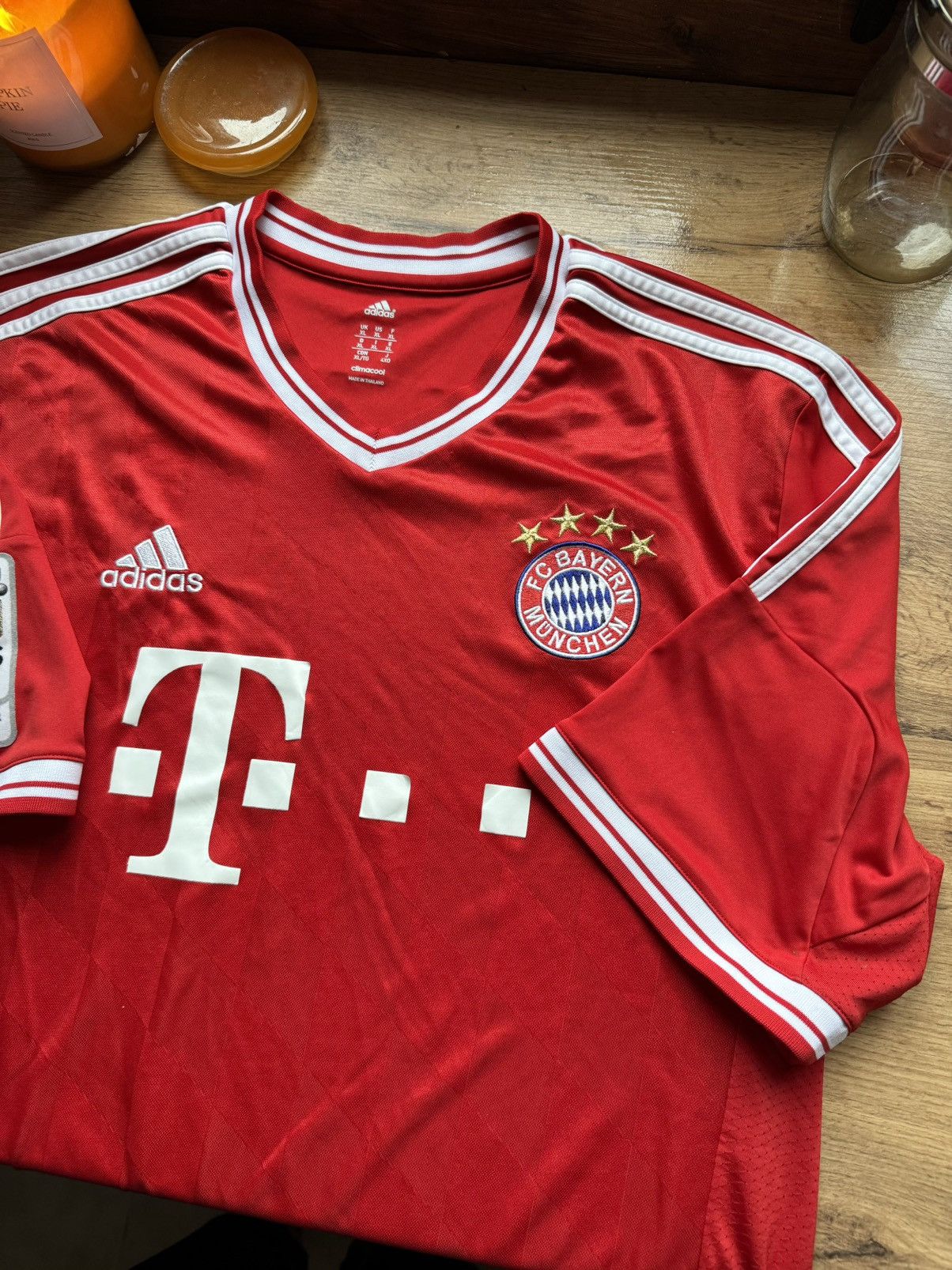 Adidas 2012 Adidas Bayern Munchen red soccer jersey bundesliga Size US XL / EU 56 / 4 - 2 Thumbnail