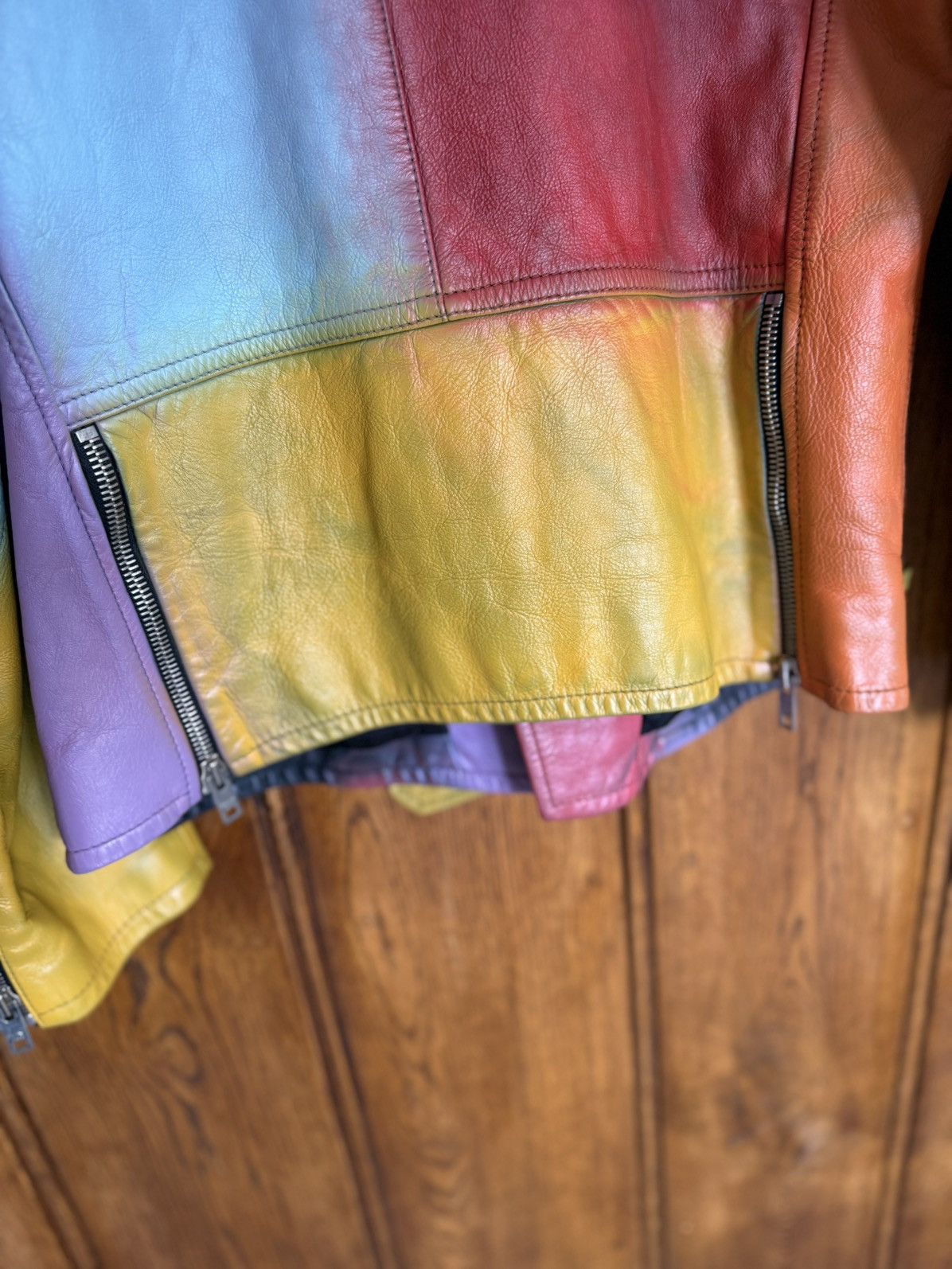 Celine $6.4k FW21 Celine multicolour leather biker jacket couture Size US L / EU 52-54 / 3 - 18 Thumbnail