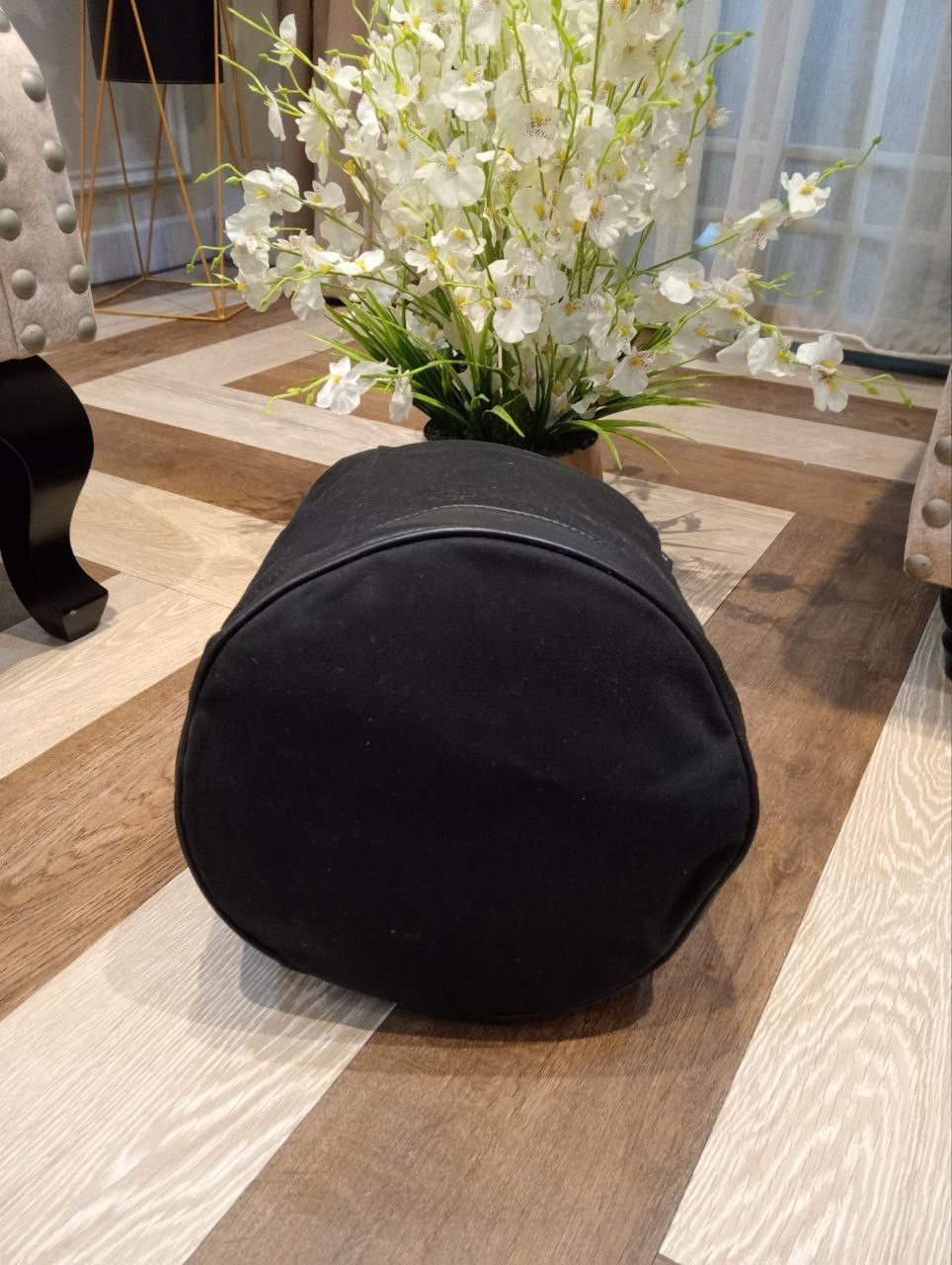 agnes b. AGNES B. VOYAGE BLACK CANVAS & LEATHER BUCKET BAG Size ONE SIZE - 6 Thumbnail