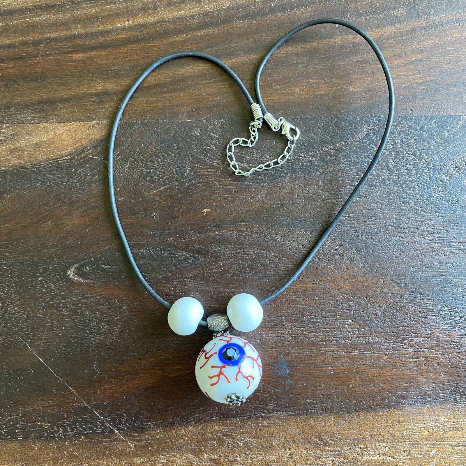 Other Vintage Eyeball Blue Glass Eye Necklace Horror Spooky Size ONE SIZE - 1 Thumbnail