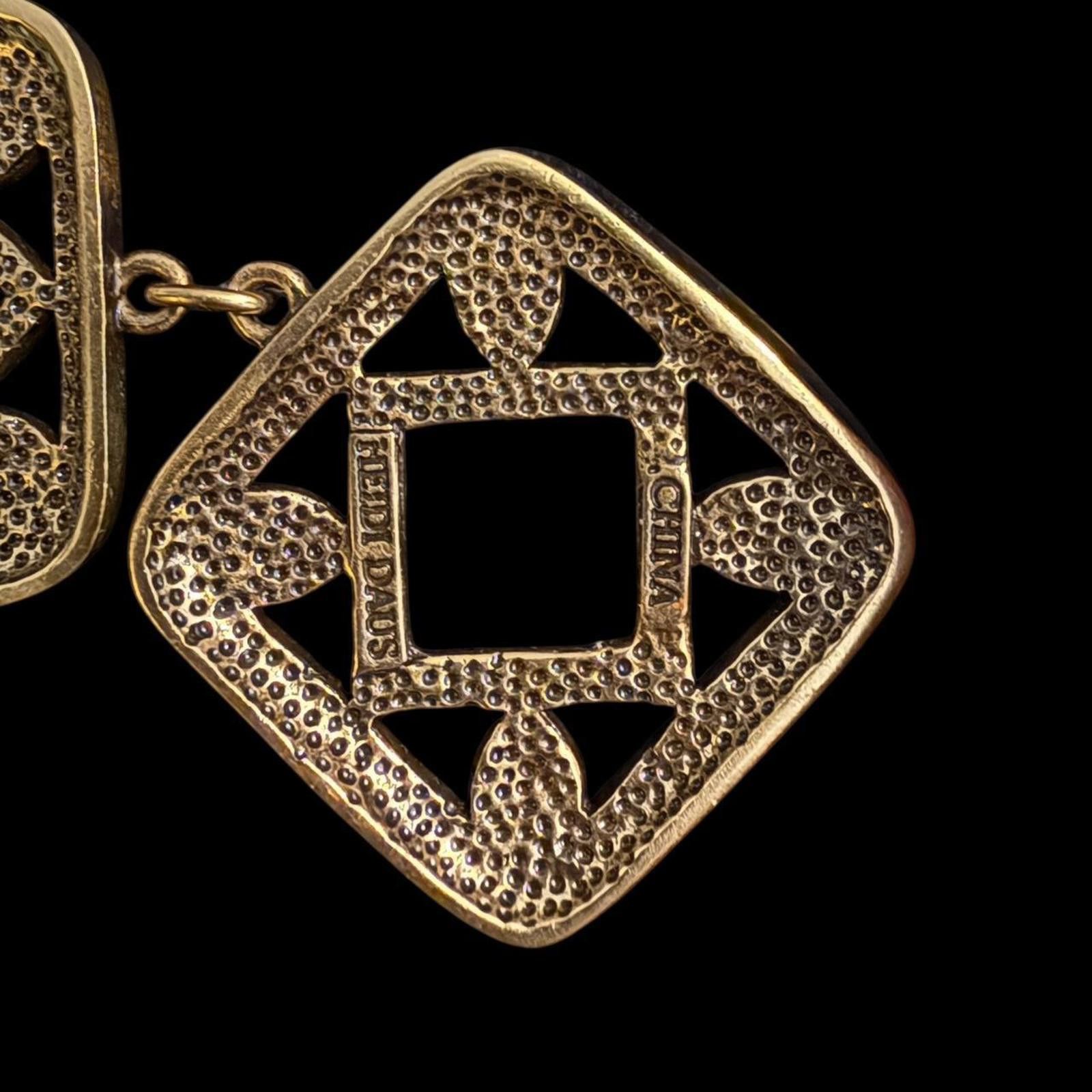Other Heidi Daus Gold Tone Rhinestone Square Link Bracelet Size ONE SIZE - 3 Thumbnail
