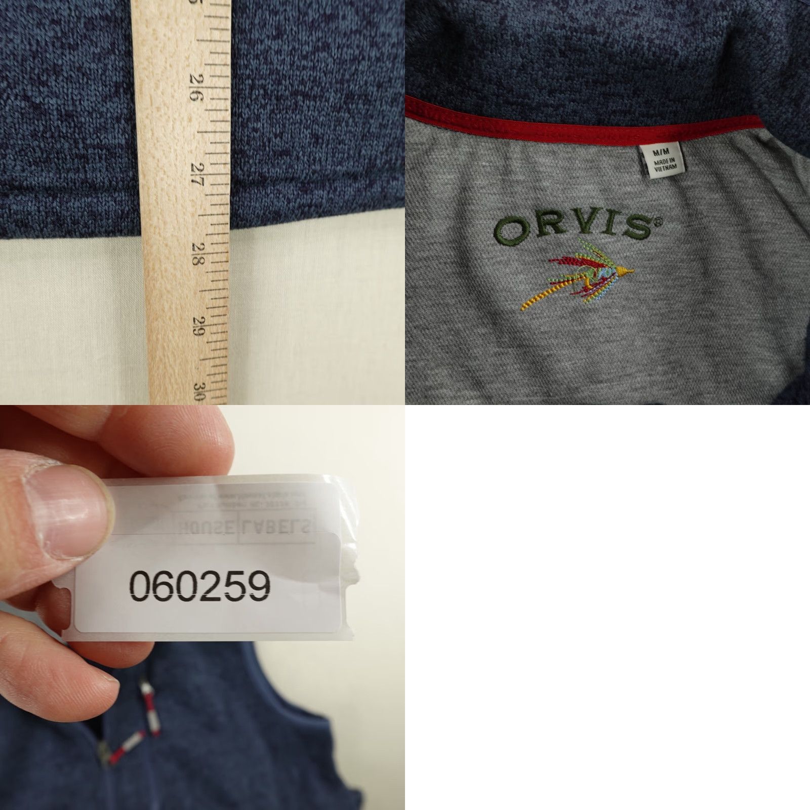Orvis Orvis Vest Mens Medium Blue Lightweight Fleece Brushed Full Zip Up Sweater R65 Size US M / EU 48-50 / 2 - 8 Thumbnail