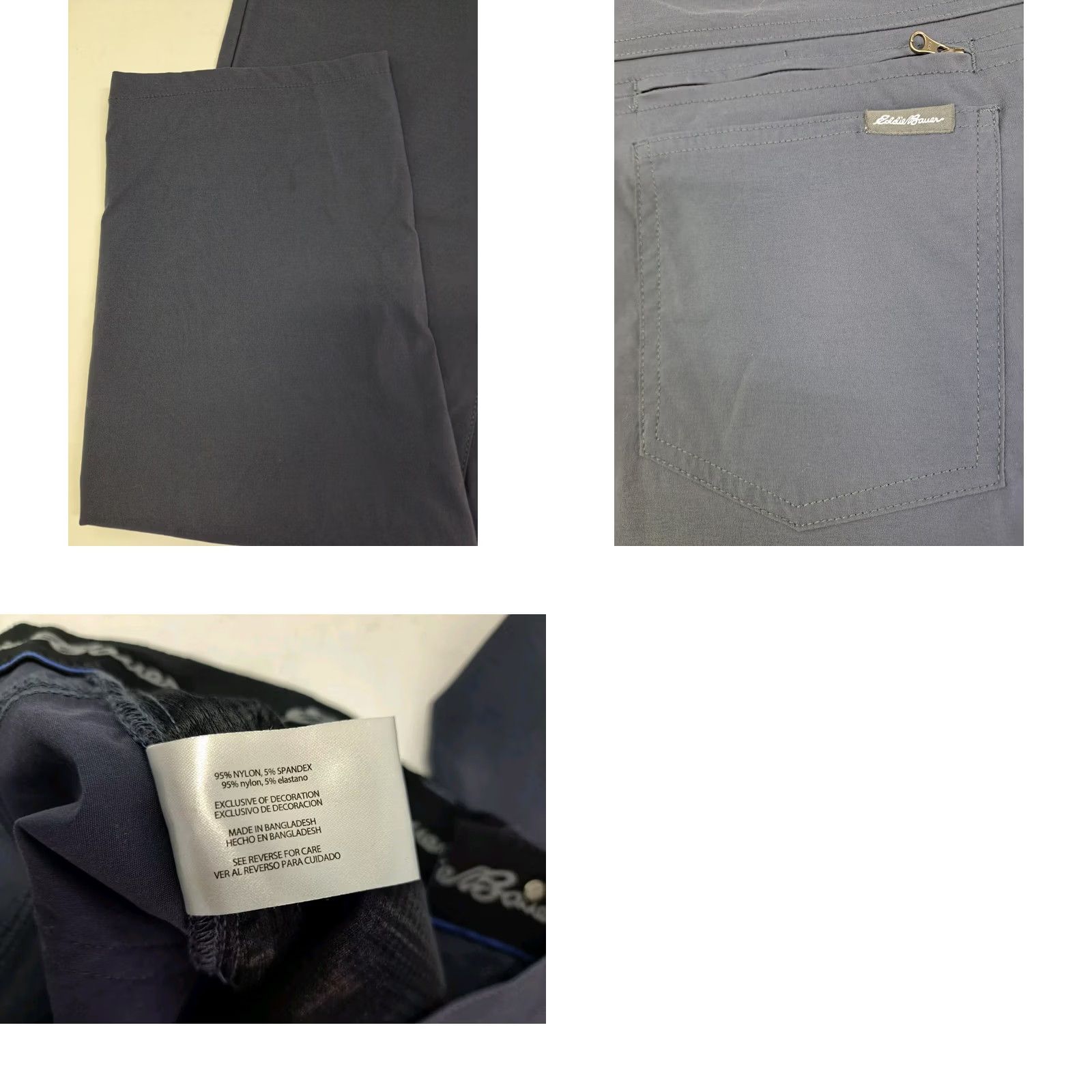 Eddie Bauer Eddie Bauer Mens Tech Pants Blue Nylon/Spandex Flat Front Straight Leg 34 Size US 34 / EU 50 - 8 Thumbnail