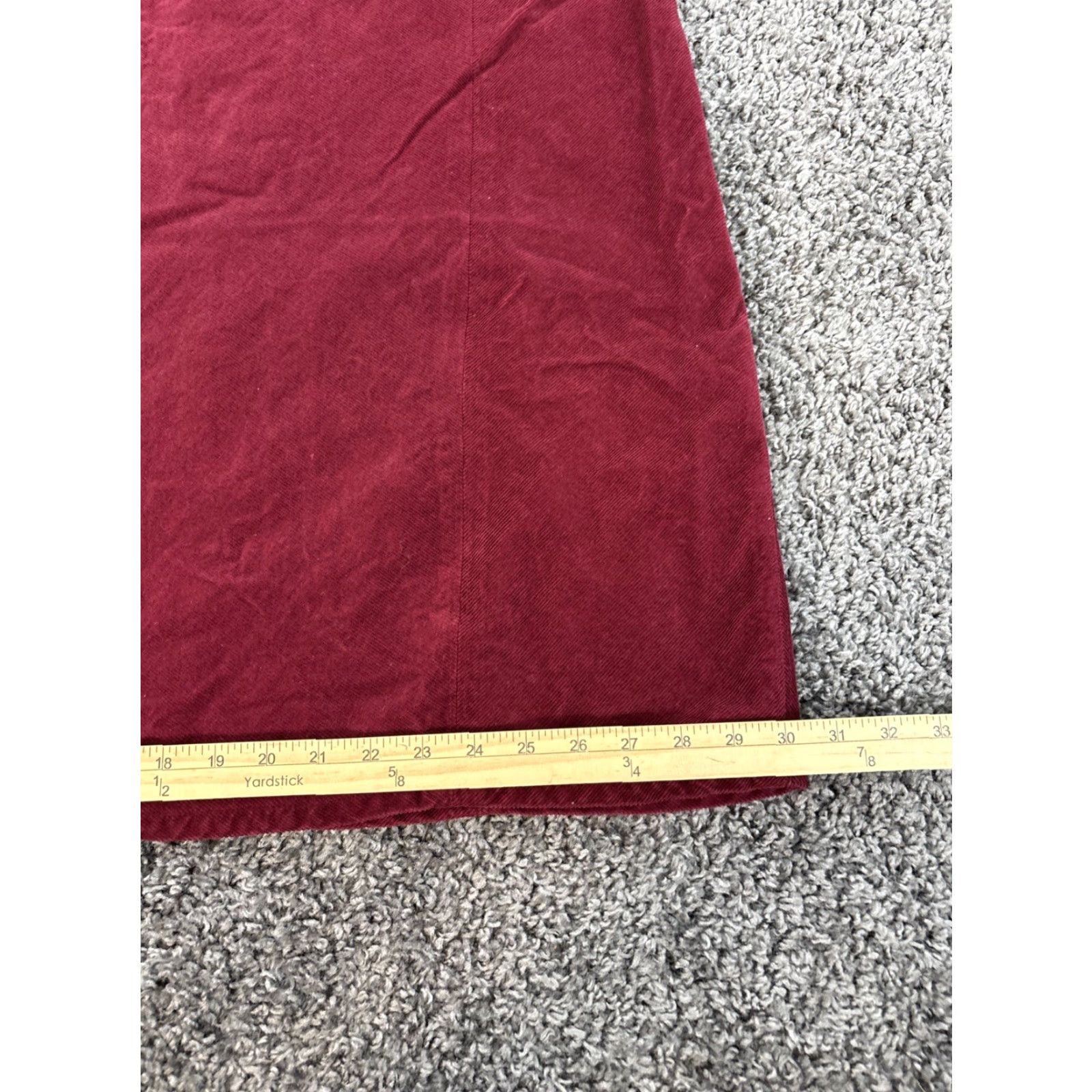 Vintage VINTAGE St. John's Bay Corduroy Skirt Womens 22W Maroon Red Fall Knee Length Flare Preppy Size 40" / US 18 - 3 Thumbnail