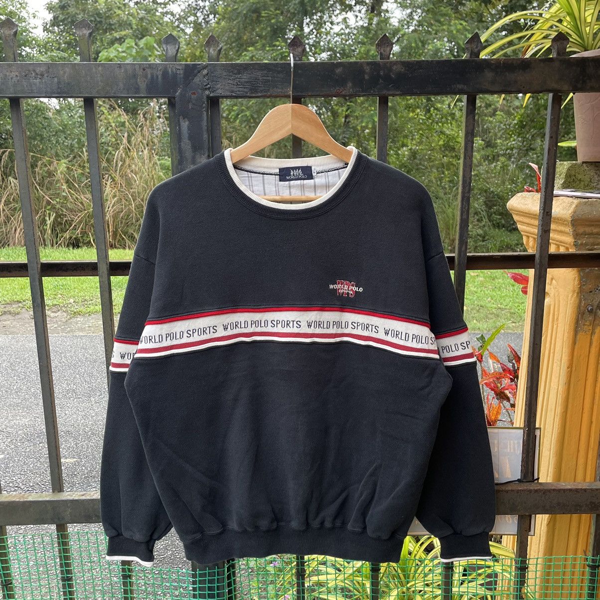 Polo Ralph Lauren × Vintage 🔥Vintage World Polo Sports Tapped Spellout Sweatshirts Size US M / EU 48-50 / 2 - 1 Thumbnail