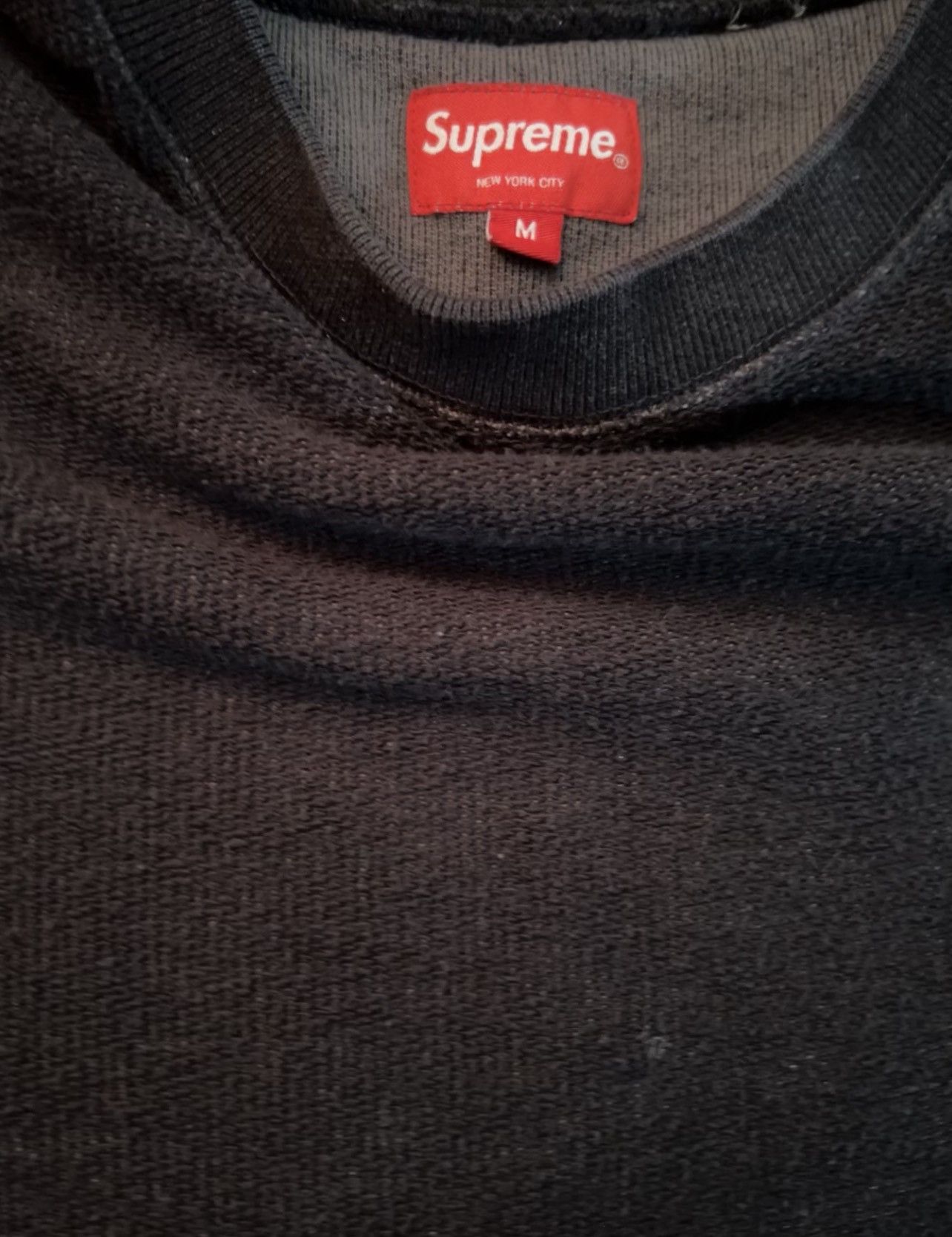 Supreme Supreme FW17 Reverse Terry LS Gothic Sideline Crewneck Black Size US M / EU 48-50 / 2 - 3 Thumbnail