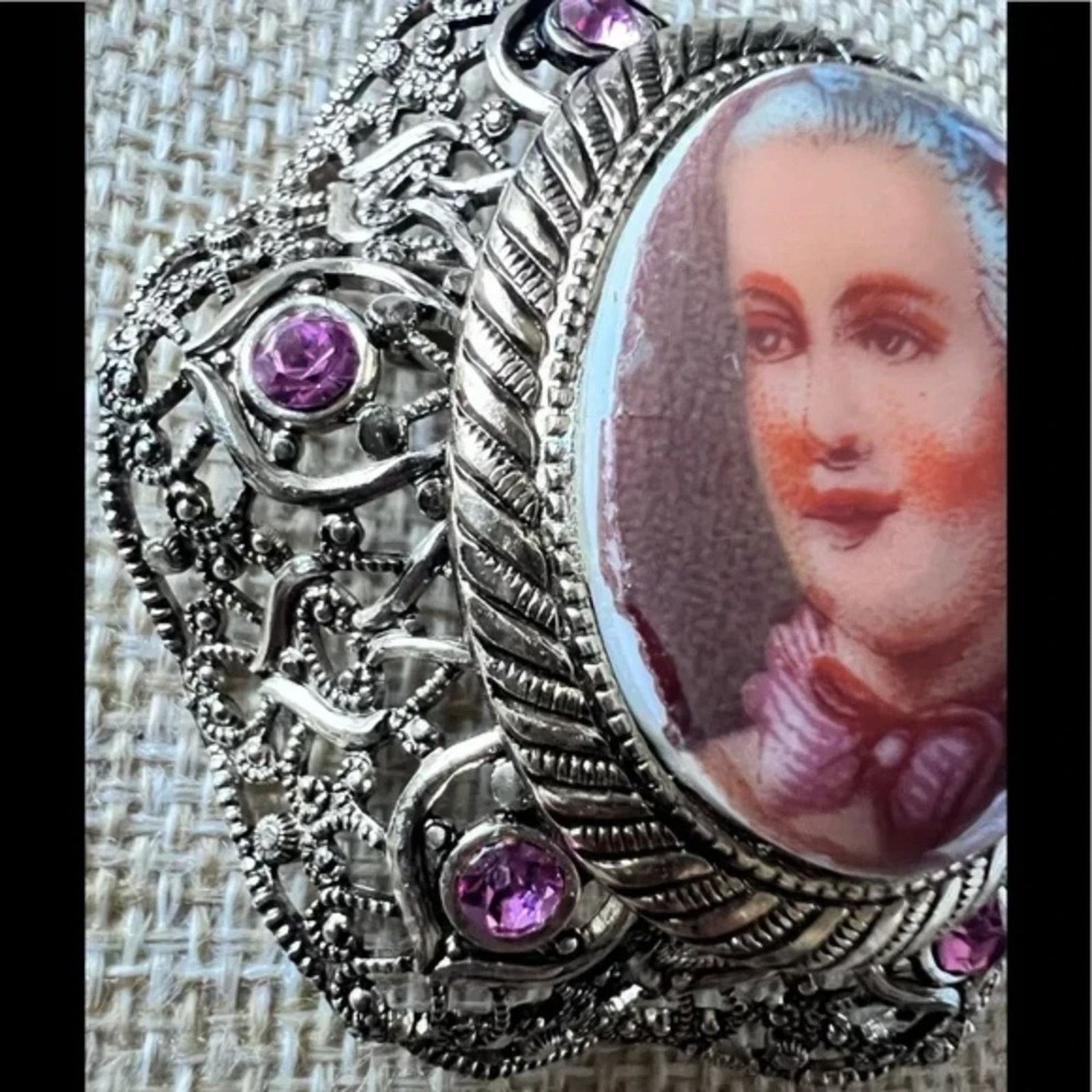 Other Vintage West Germany Victorian Brooch Filigree Hand Painted Size ONE SIZE - 7 Thumbnail