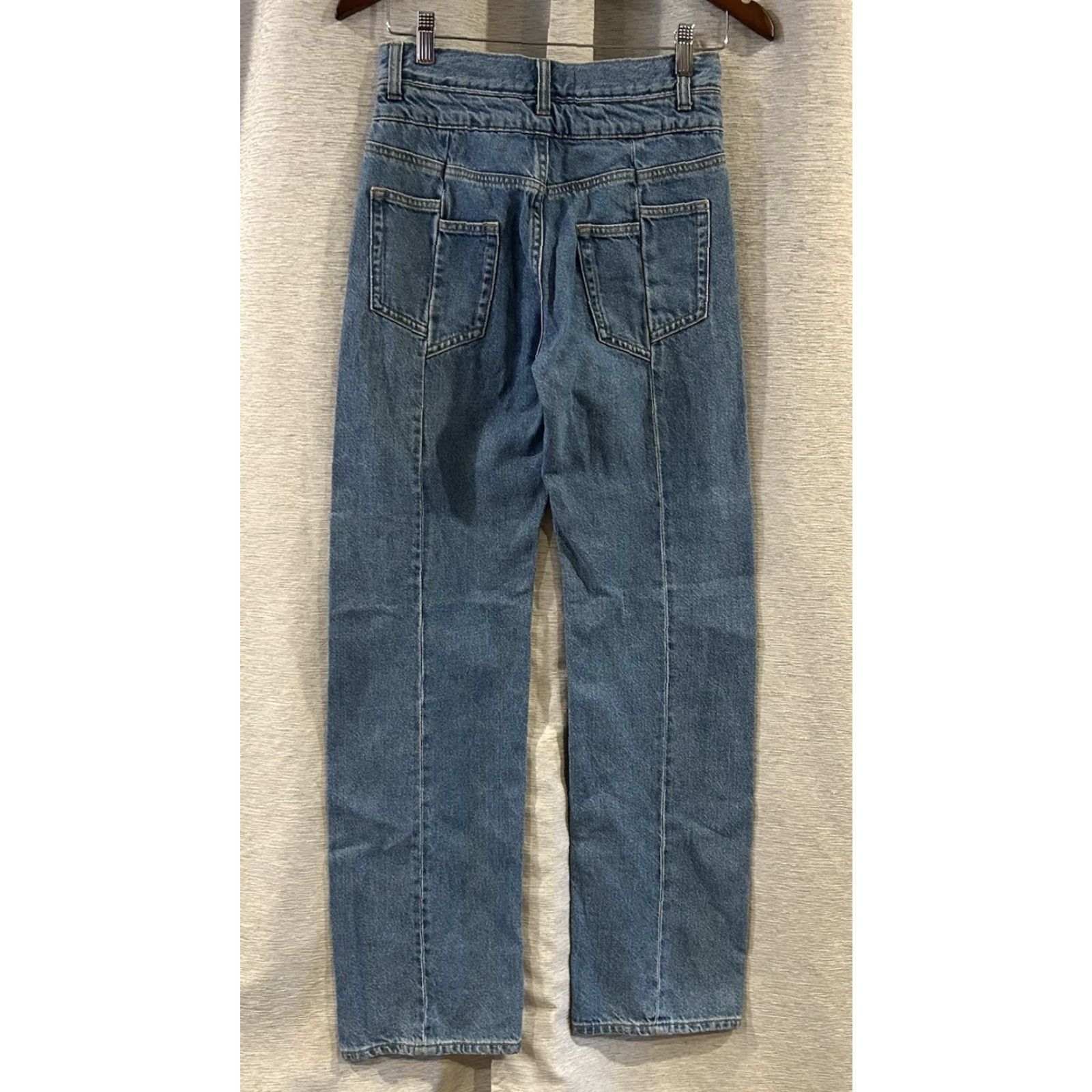 Zara ZARA Women’s Contrast High Waist Tapered Jeans Blue Size 2 NWT Size 26" / US 2 / IT 38 - 4 Thumbnail