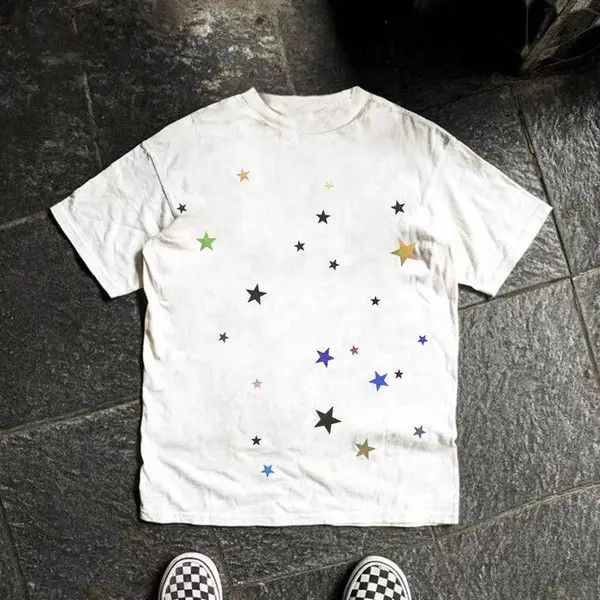 Vintage Hitomi x Mirei Washed retro loose retro star print t-shirt Size US L / EU 52-54 / 3 - 7 Thumbnail