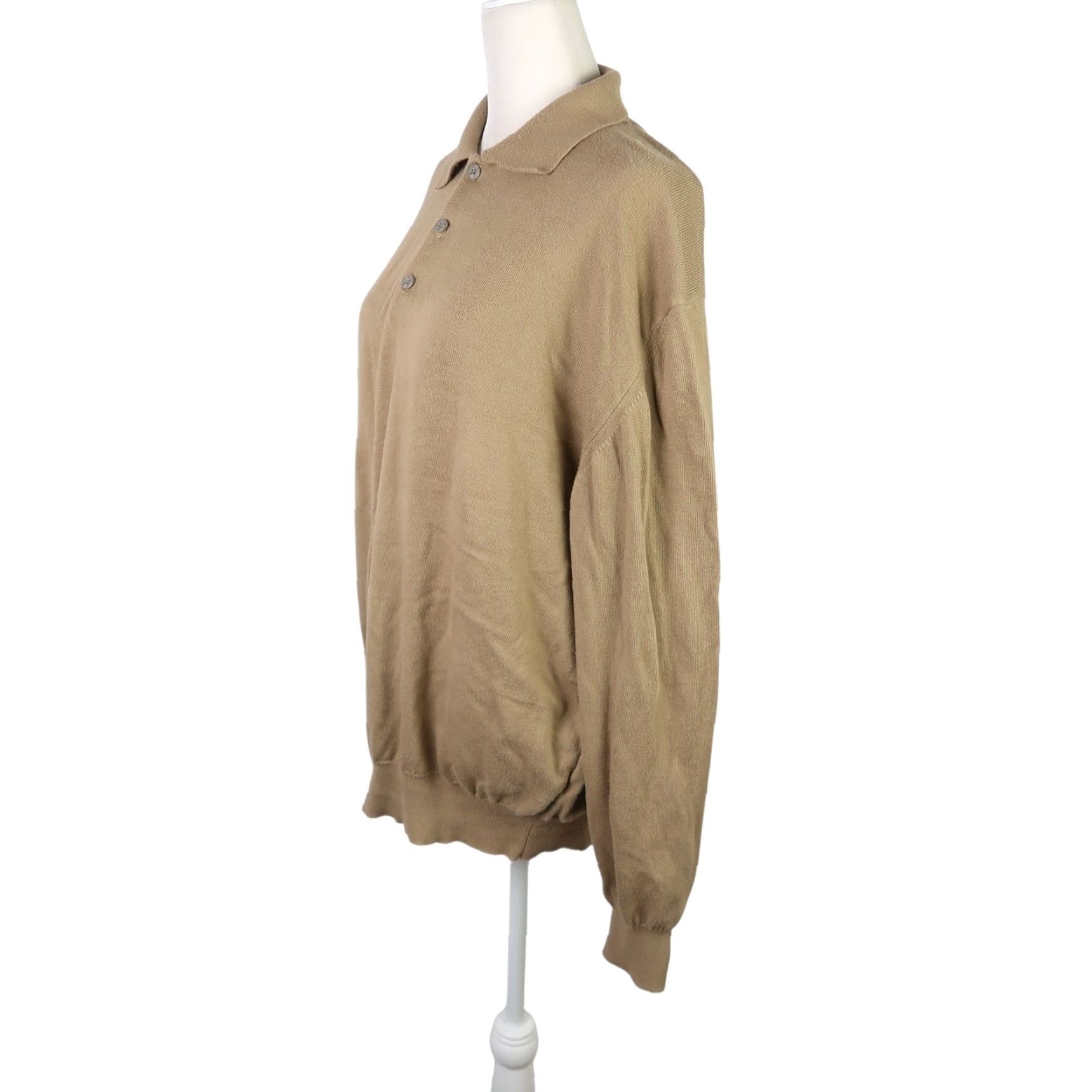 Pronto Uomo VINTAGE 90s Pronto Uomo tan cotton knit polo henley sweater Mens M Size US M / EU 48-50 / 2 - 3 Thumbnail