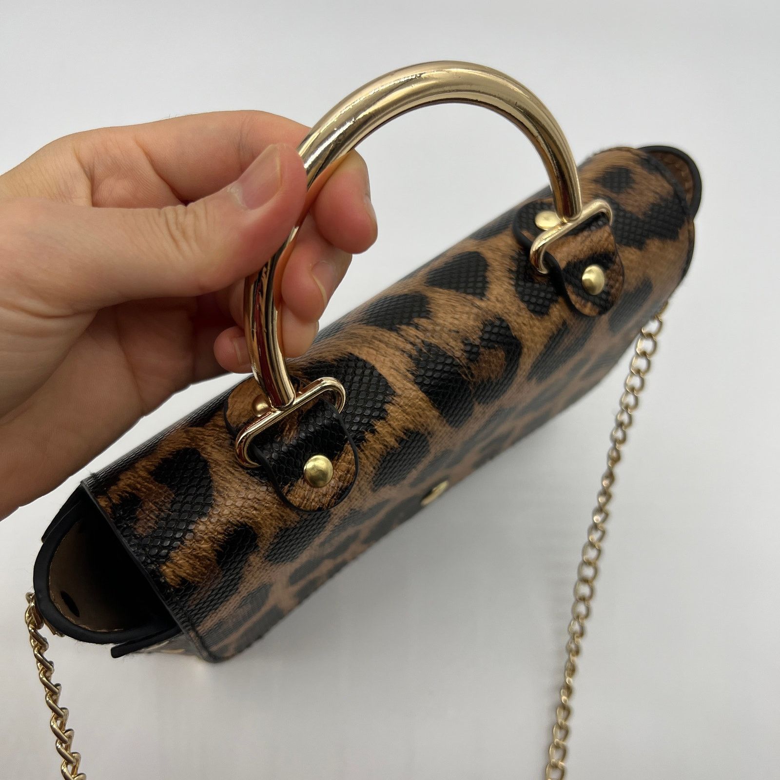 Other Womens Crossbody Bag Brown Leopard Chain Strap Small Purse Size ONE SIZE - 13 Thumbnail