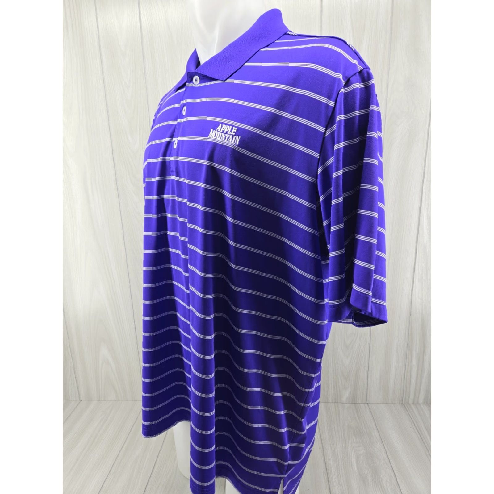 Adidas Adidas Apple Mountain Puremotion Men's Polo 2XL Purple Striped Golf Shirt Size US XXL / EU 58 / 5 - 3 Thumbnail