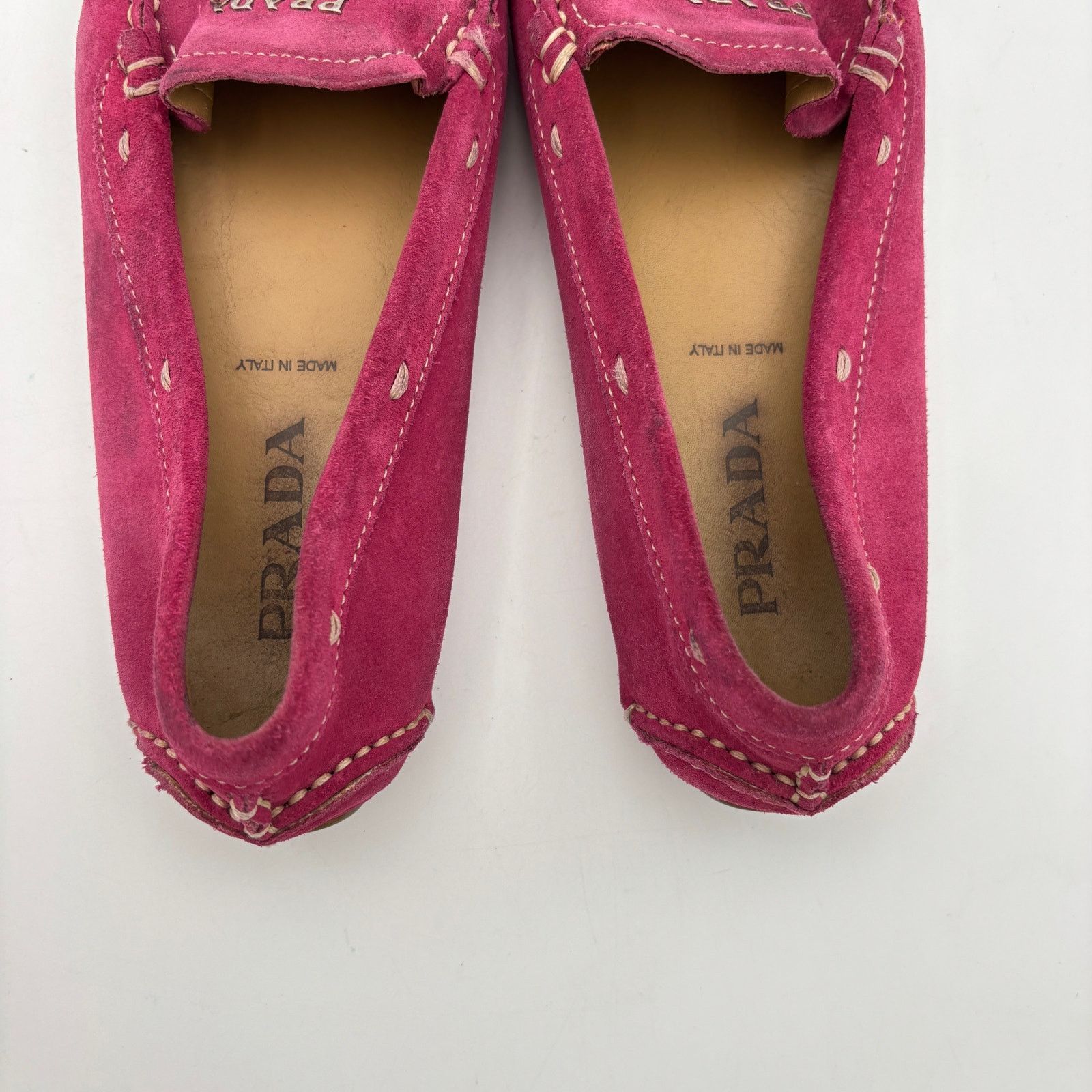 Prada Prada Fuschia Suede Driving Loafers Moccasins Women's 35.5 Size US 5.5 / IT 35.5 - 10 Thumbnail