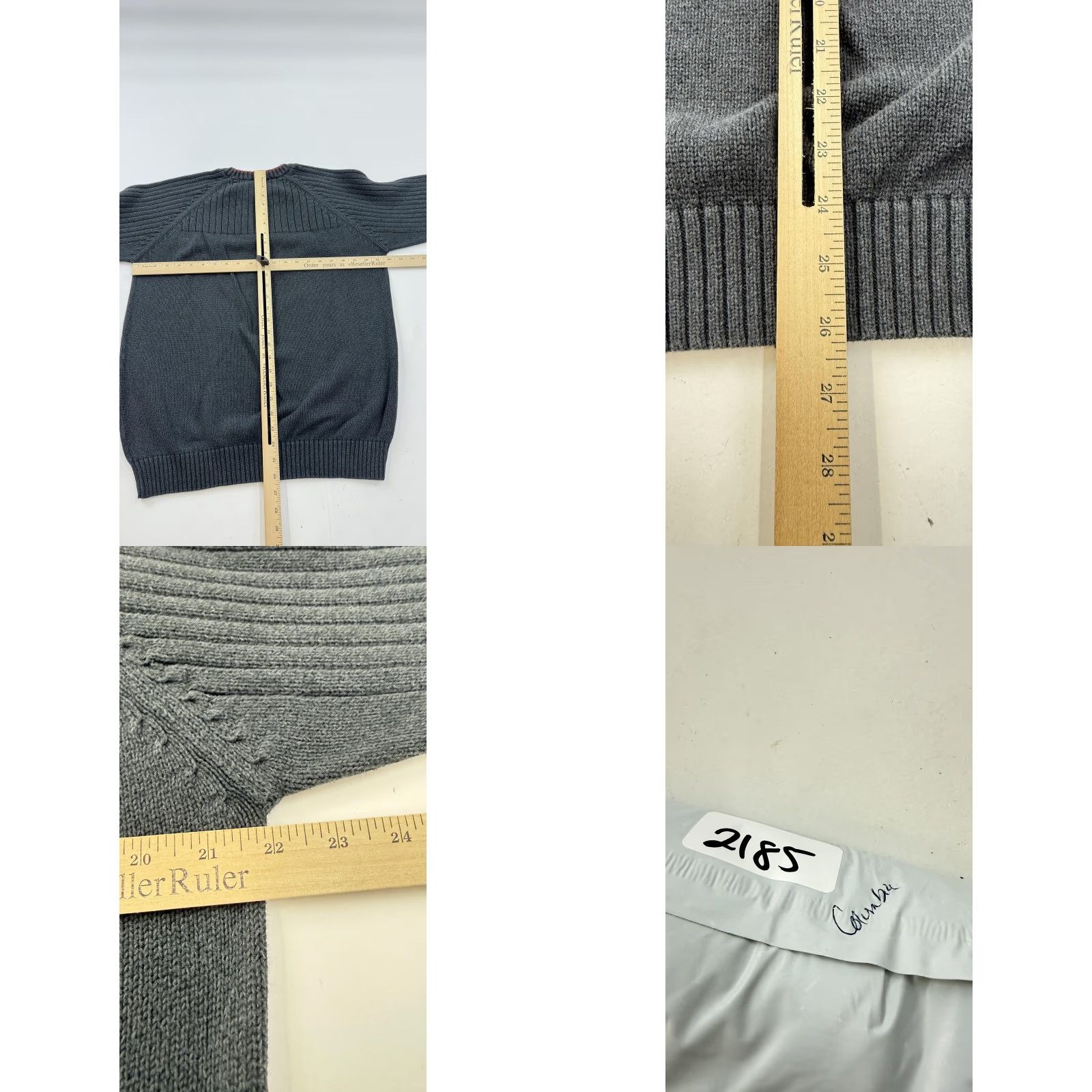 Vintage Columbia Mens Sweater Pullover Knit Crewneck Gray Cotton Ribbed Casual Large Size US L / EU 52-54 / 3 - 8 Thumbnail
