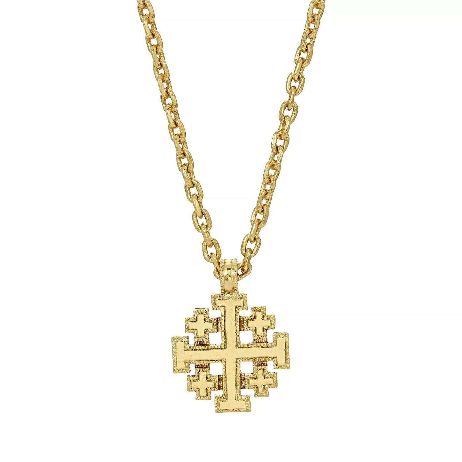 Other Gold-Tone Jerusalem Cross Pendant Necklace – 18" Size ONE SIZE - 1 Thumbnail
