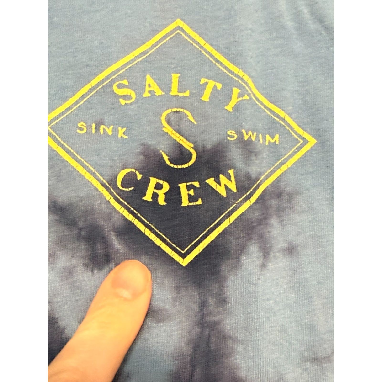 Vintage Salty Crew Shirt Men Medium Blue Yellow Tie Dye Salty Sink Swim Crew T-Shirt Mens Size US M / EU 48-50 / 2 - 5 Thumbnail