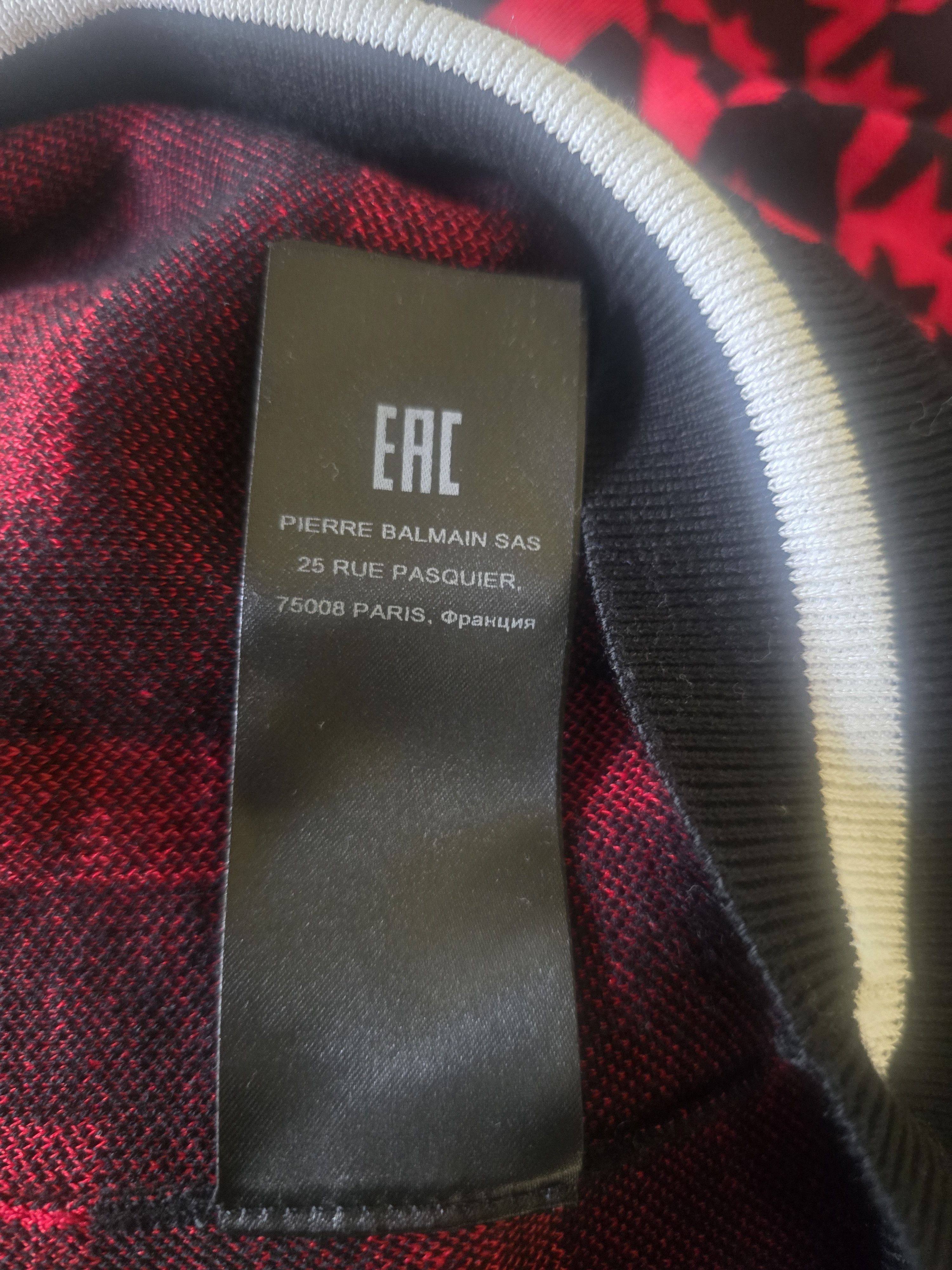 Balmain Balmain Mega Monogram Houndstooth Knit Polo Size XXL Size US XXL / EU 58 / 5 - 9 Thumbnail