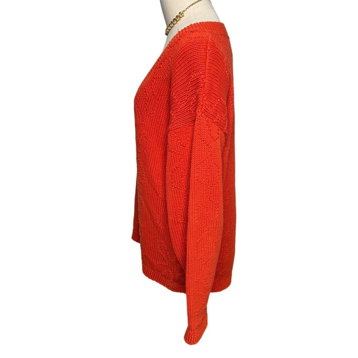 Vintage Vintage 80s chunky knit deep V tunic sweater oversized small Size S / US 4 / IT 40 - 3 Thumbnail