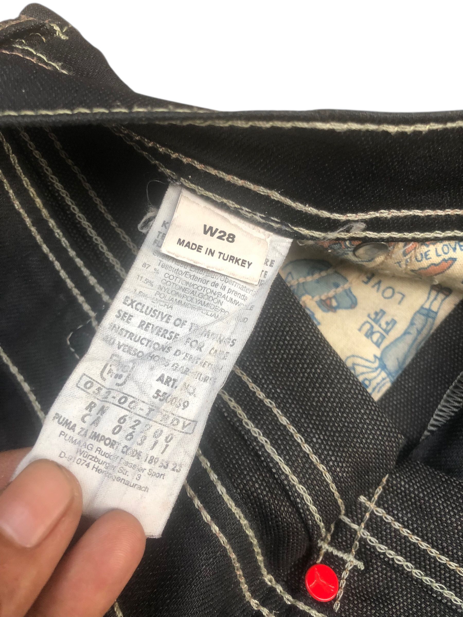 Evisu × Puma 🔥Rare Y2K EVISU x PUMA Black Denim Short Mini Skirt Women Size 28" / US 6 / IT 42 - 15 Thumbnail