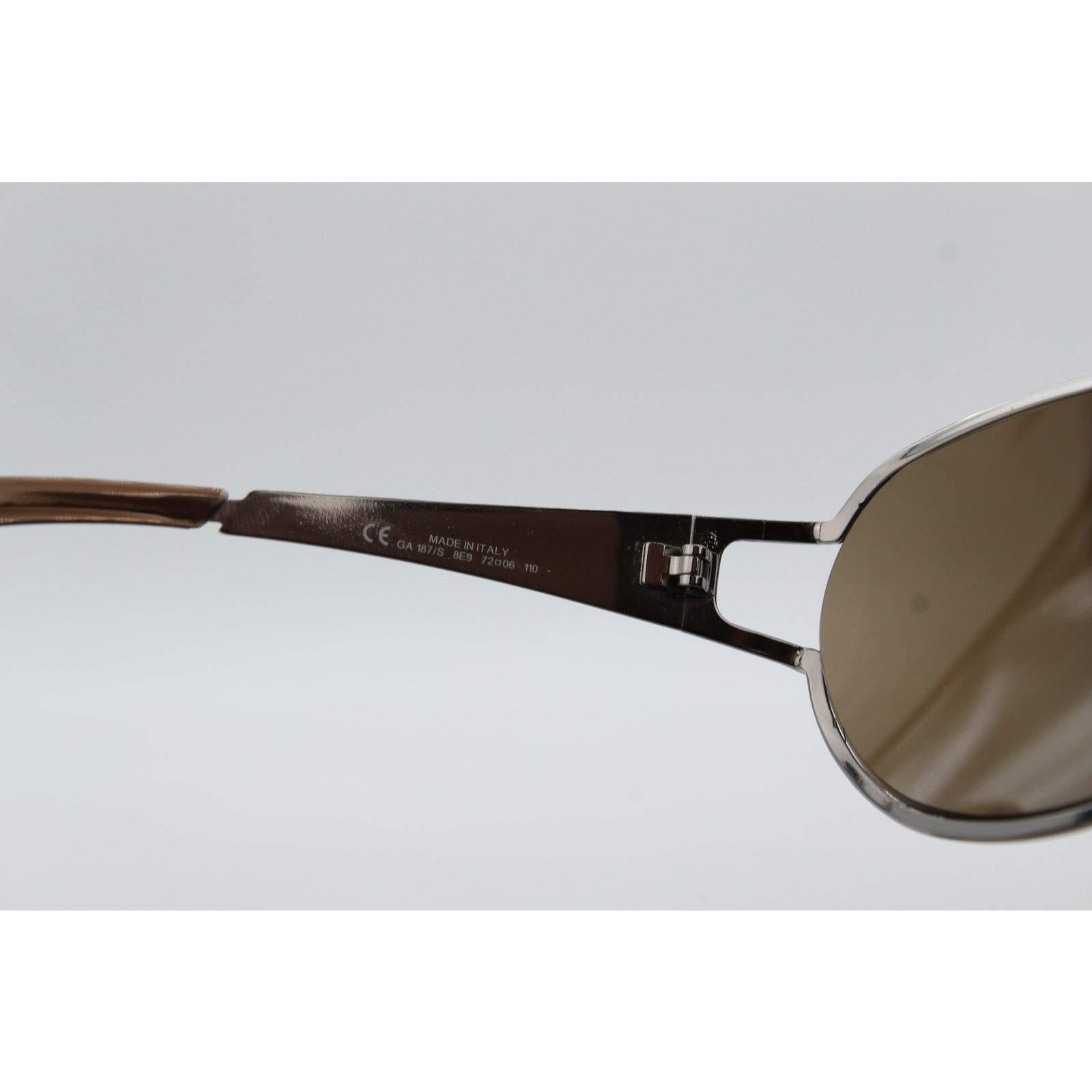 Giorgio Armani Giorgio Armani GA 187/S 8E9 Silver Aviator Sunglasses & Case Size ONE SIZE - 6 Thumbnail