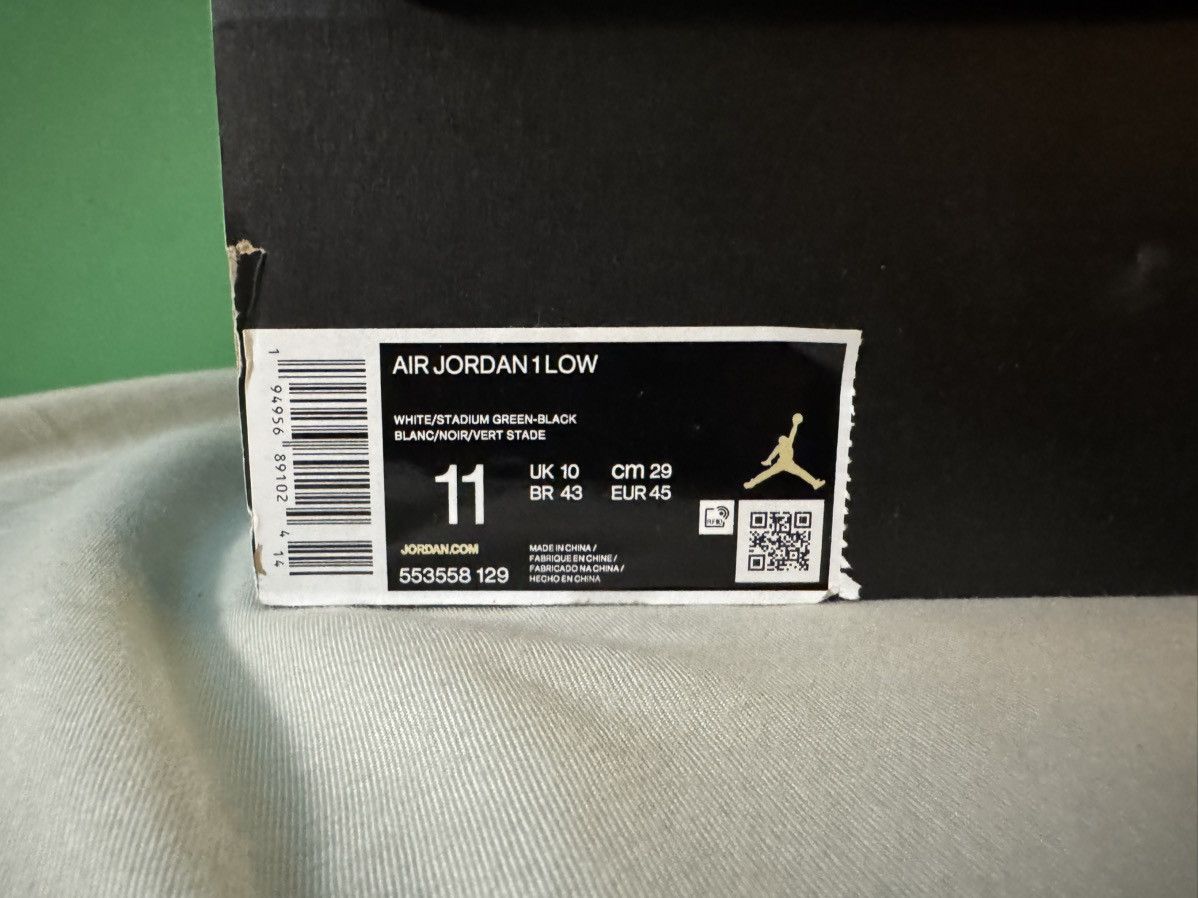 Jordan Brand Jordan 1 low white lucky green 2020 Size US 11 / EU 44 - 8 Thumbnail