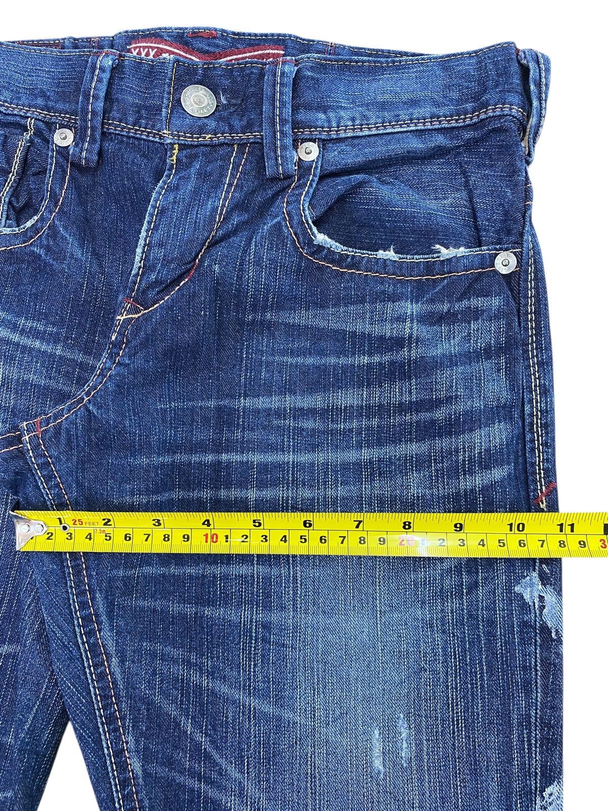 Japanese Brand Distressed Flared Jeans Heavy Whisker Wash Wide Bell Bottom Size US 30 / EU 46 - 8 Thumbnail