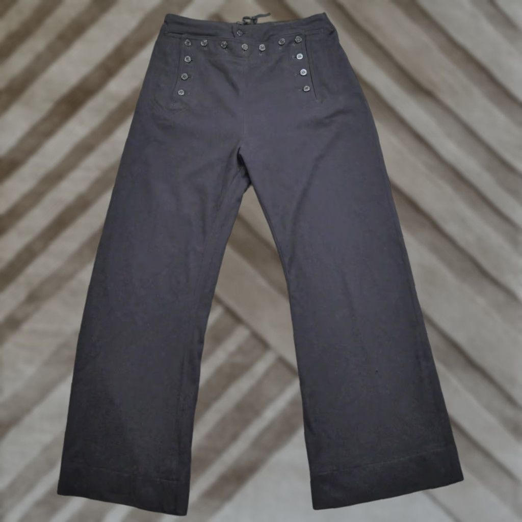 Vintage VINTAGE US Navy Pants Mens 31x30 Blue Wool Chino 36XL Regular Inseam 30 in Front Flat Front Casual Pockets Wool Navy United States Men XS? Size US 31 - 1 Thumbnail